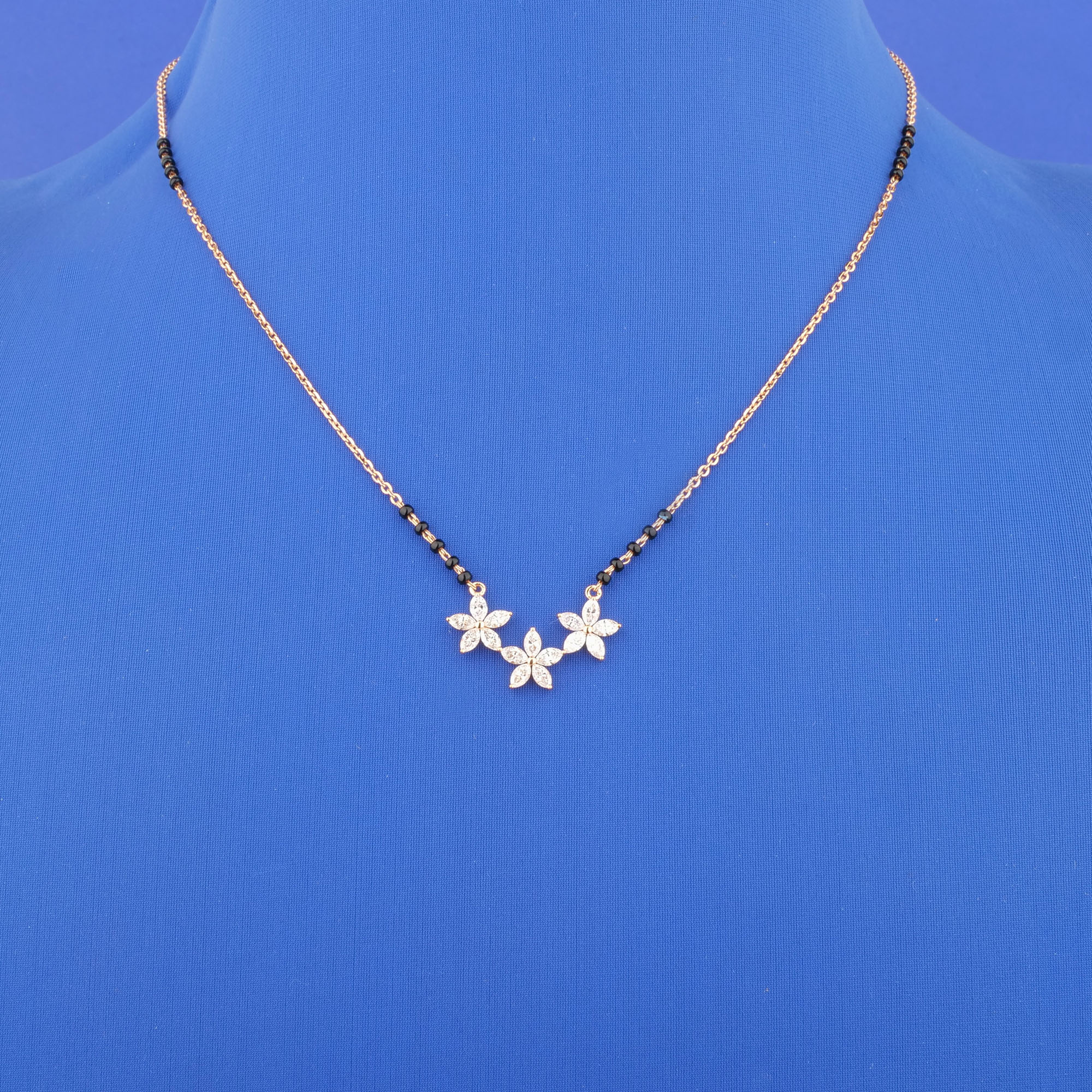 18K Rose Gold Diamond Mangalsutra Necklace