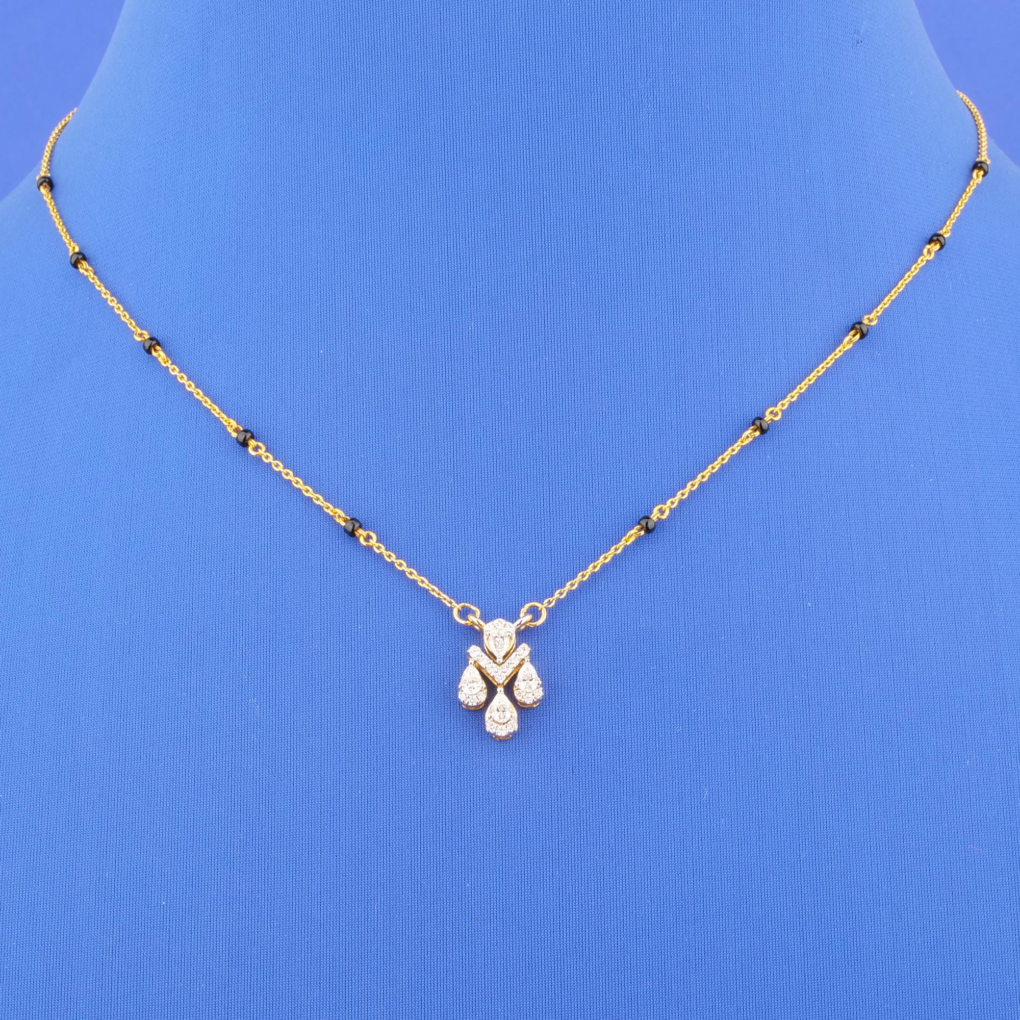 18K Yellow Gold Diamond Mangalsutra Necklace