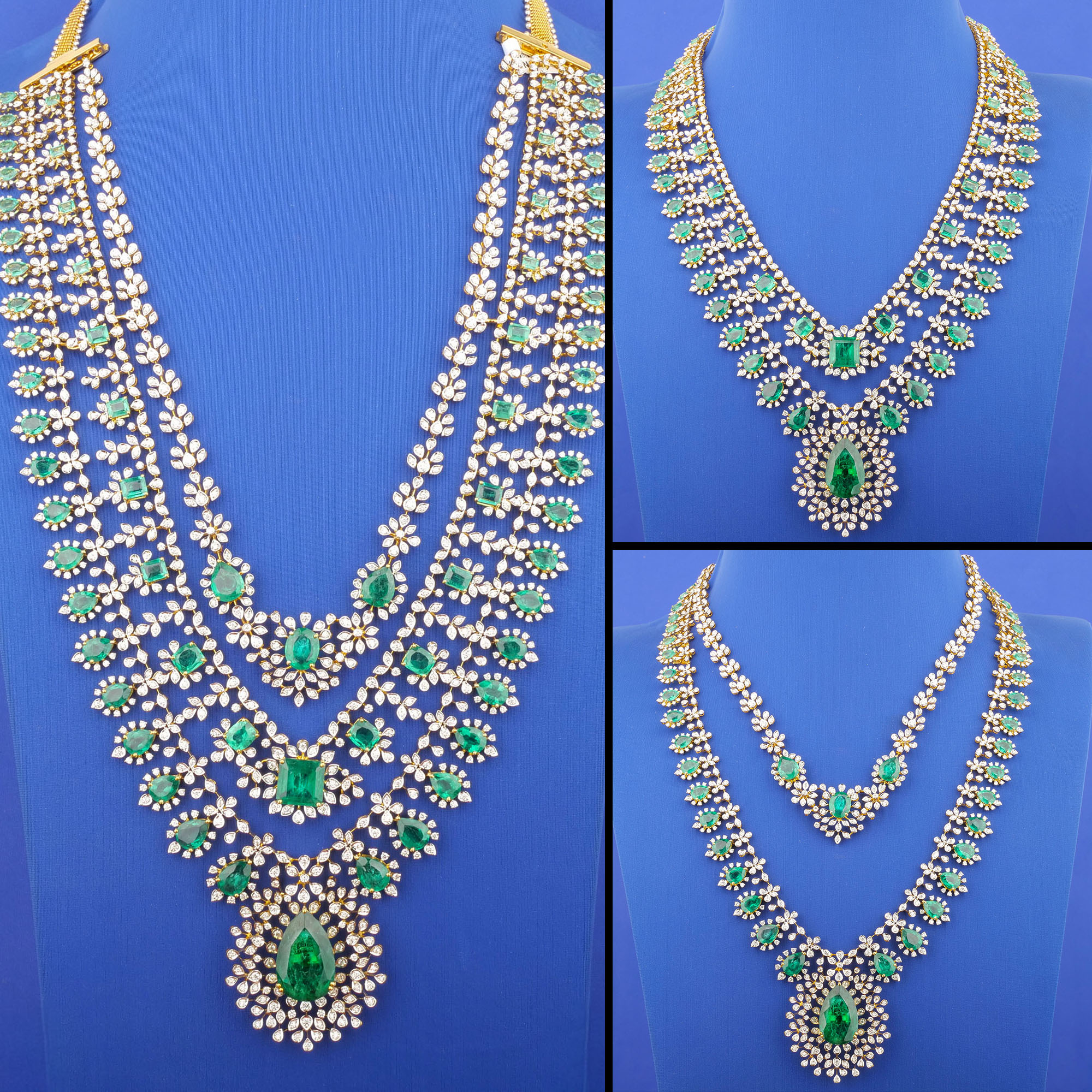 18K Yellow Gold Diamond Necklace (Detachable&Intchg.)