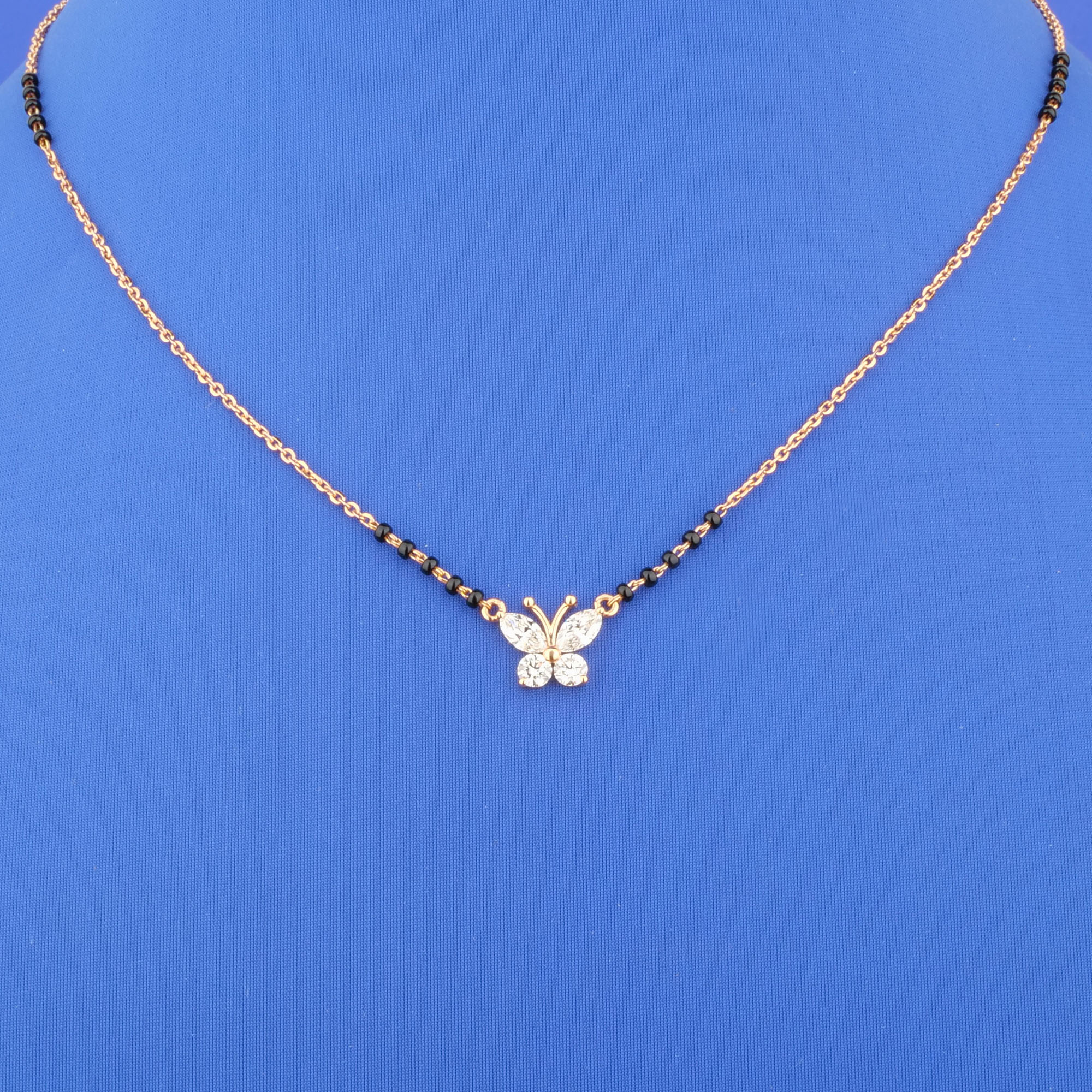 18K Rose Gold Diamond Mangalsutra Necklace