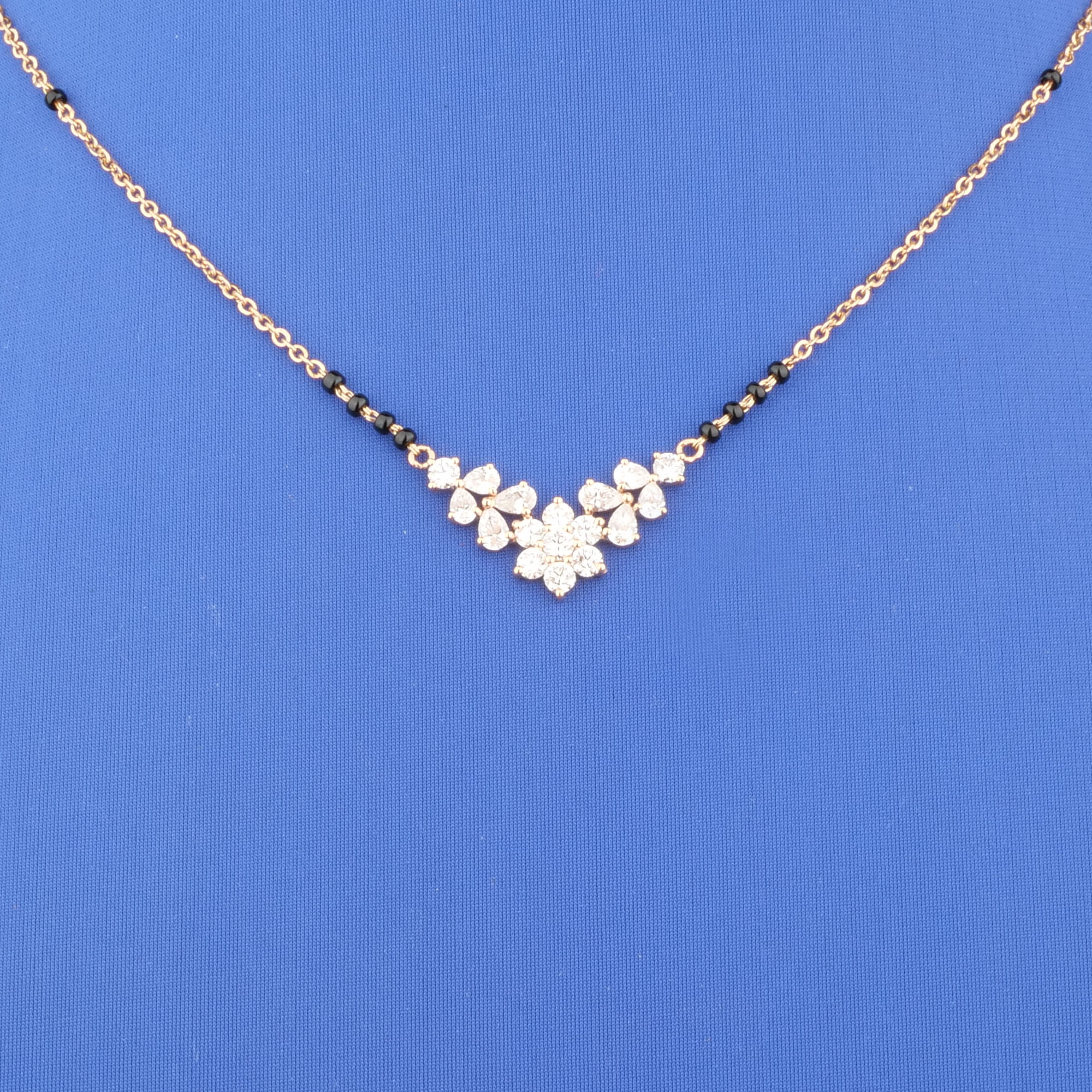 18K Rose Gold Diamond Mangalsutra Necklace
