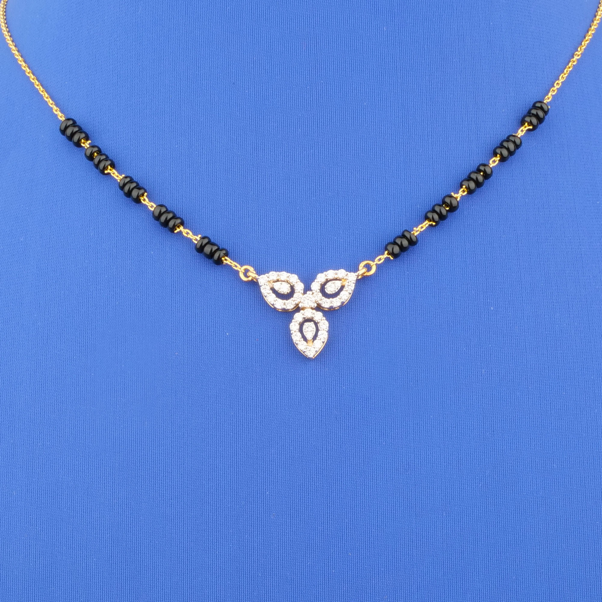 18K Yellow Gold Diamond Mangalsutra Necklace