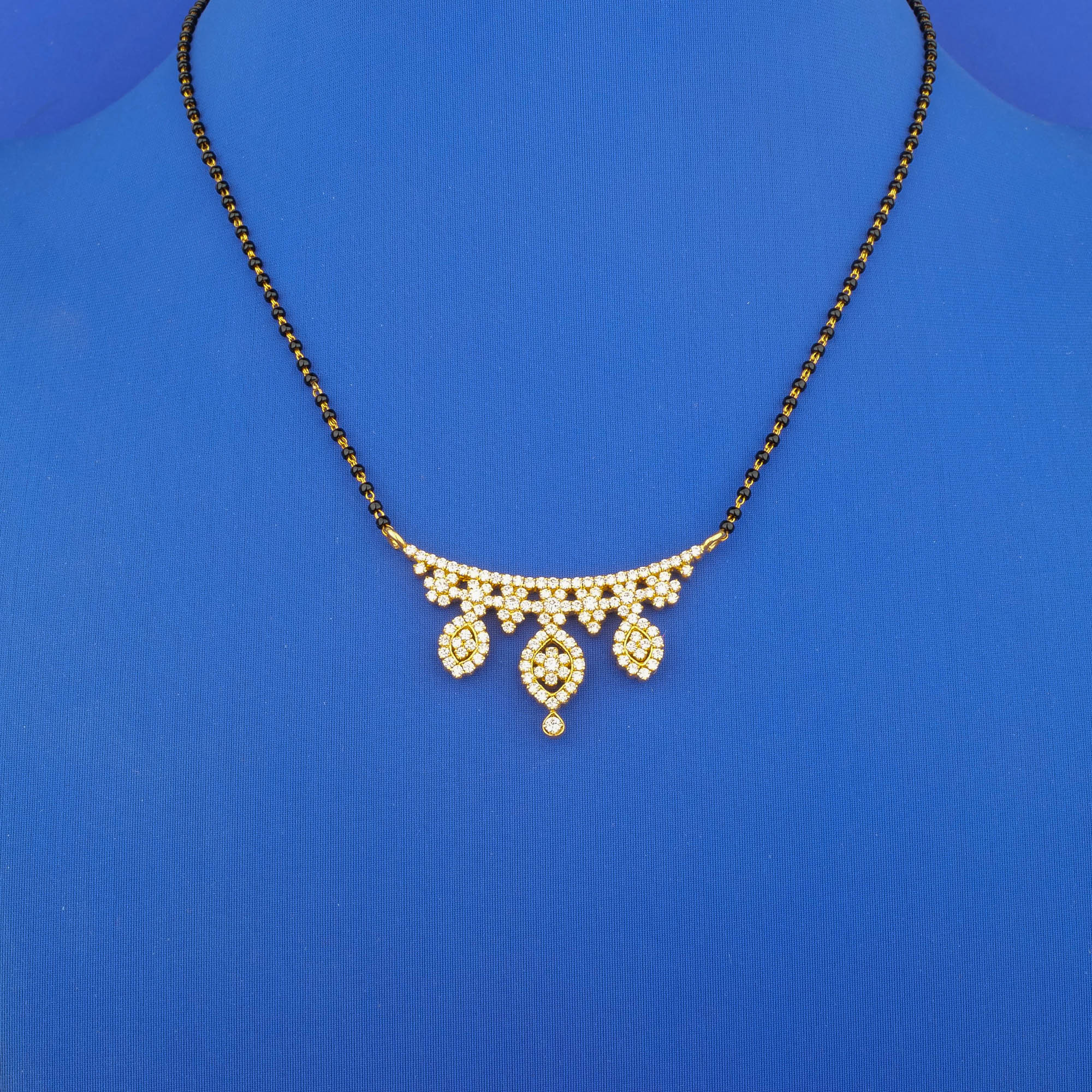 18K Yellow Gold Diamond Mangalsutra Necklace