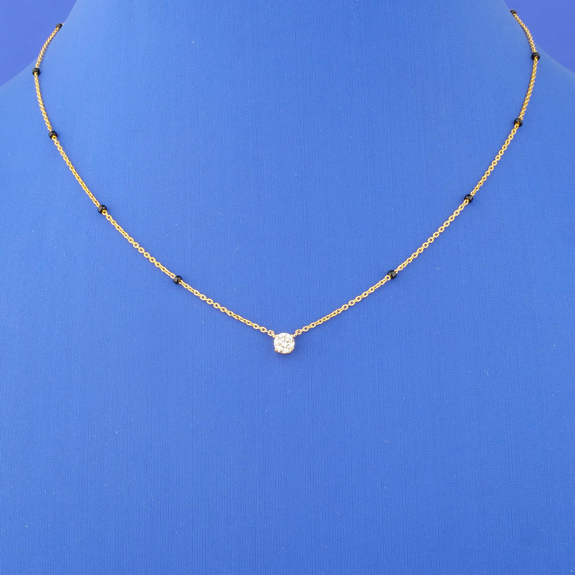 18K Yellow Gold Diamond Mangalsutra Necklace (Cat. #14A)