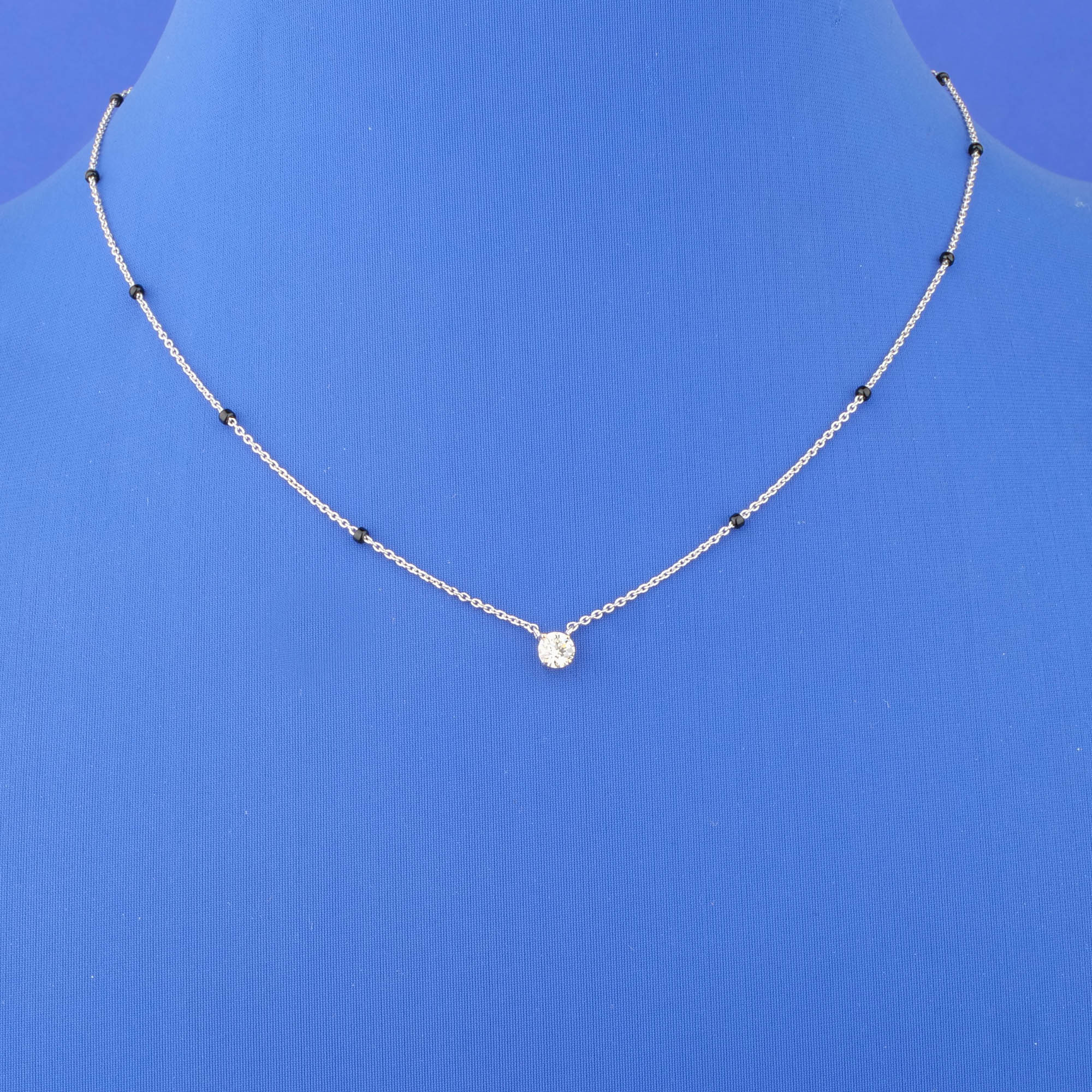 18K White Gold Diamond Mangalsutra Necklace (Cat. #14A)