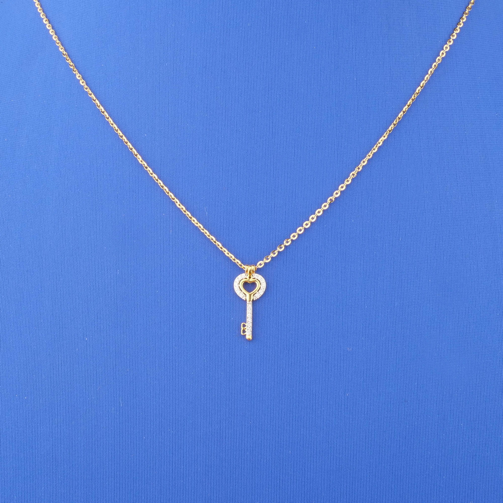 18K Yellow Gold Diamond 'Key' Necklace