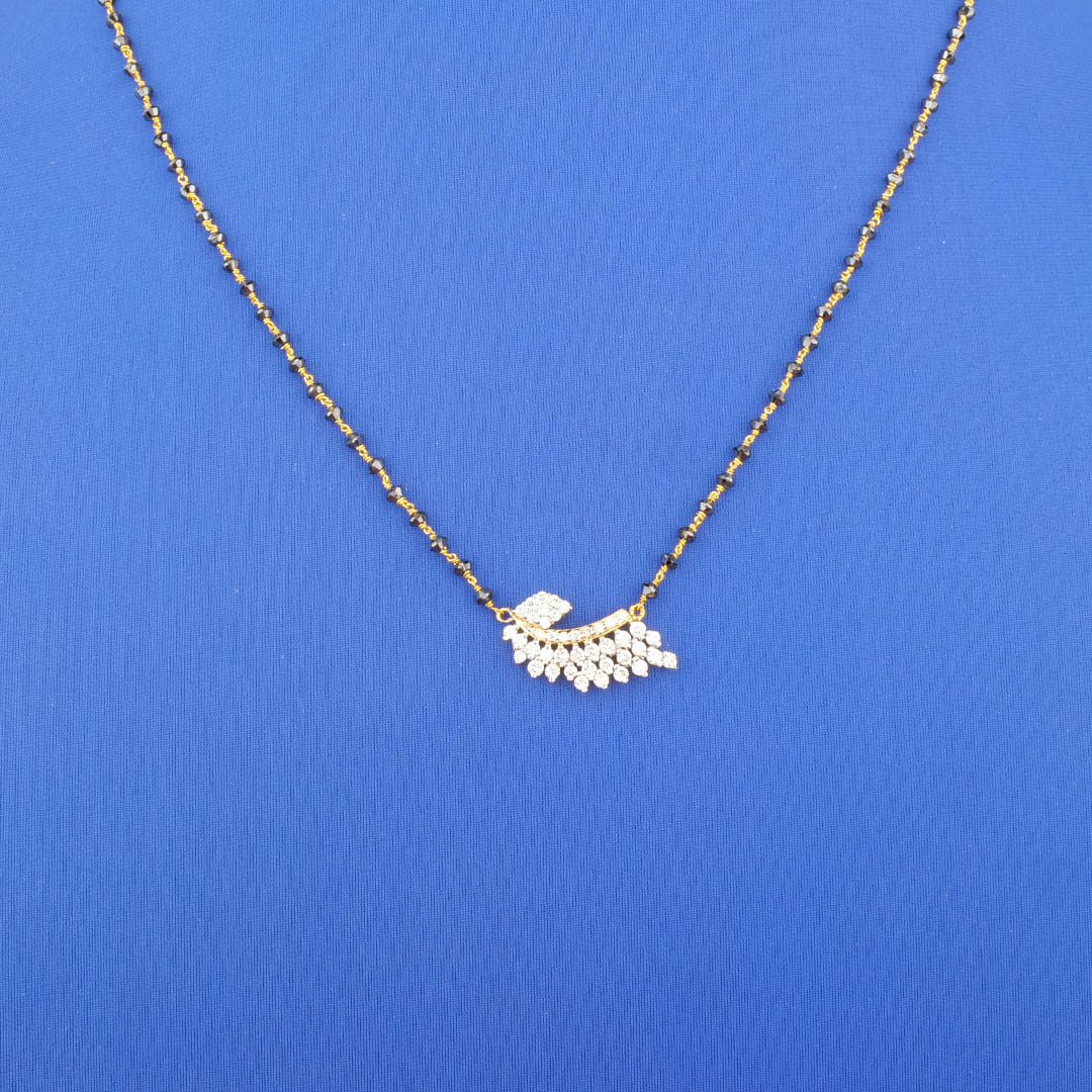 22K+18K Diamond/Blk. Dia. Mangalsutra Necklace