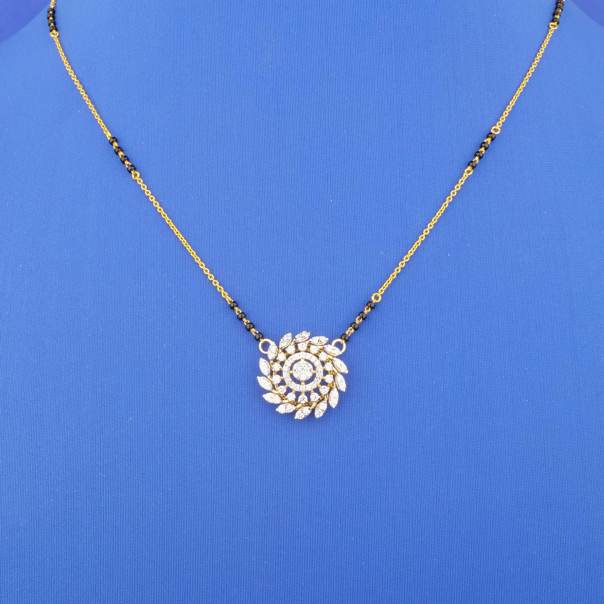 18K Yellow Gold Diamond Mangalsutra Necklace