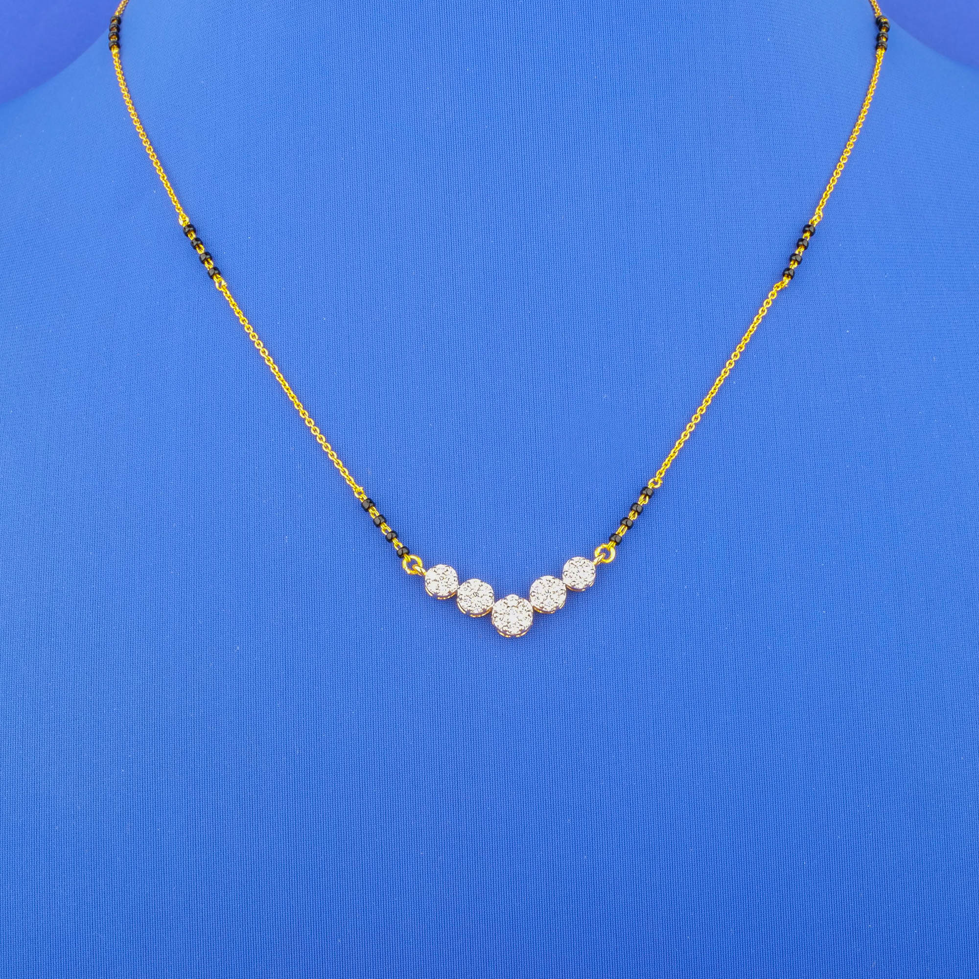 18K Yellow Gold Diamond Mangalsutra Necklace
