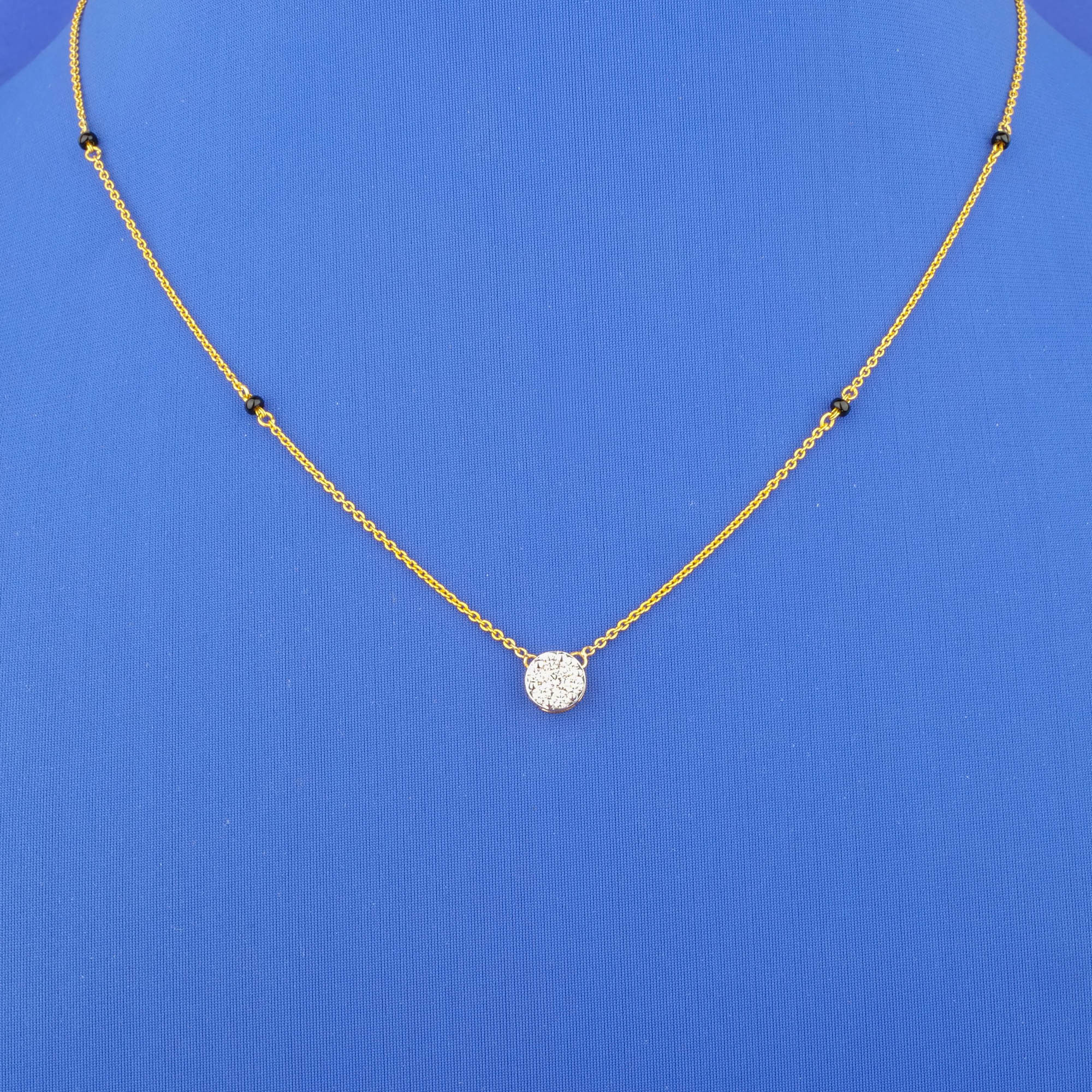 18K Yellow Gold Diamond Mangalsutra Necklace
