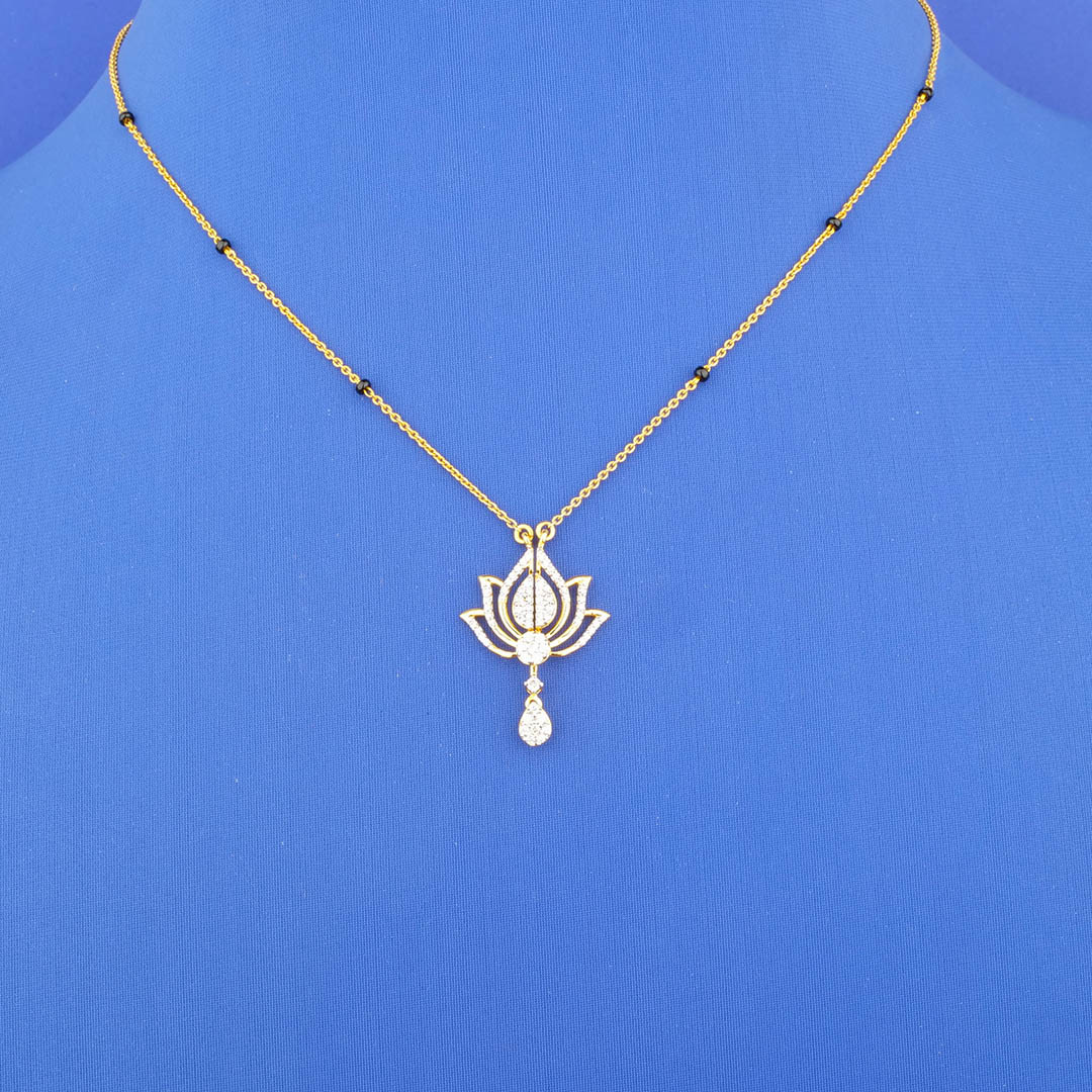 18K Yellow Gold Diamond Mangalsutra Necklace