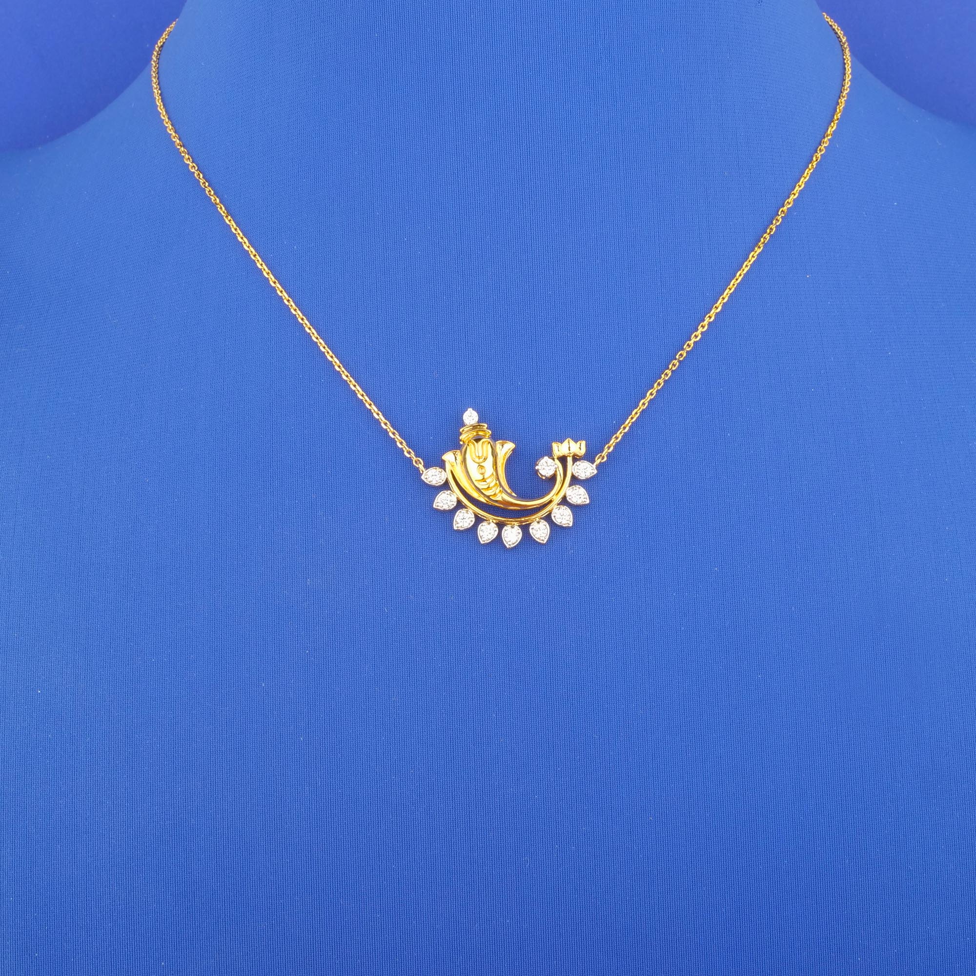 18K Yellow Gold Diamond 'Ganesha' Necklace