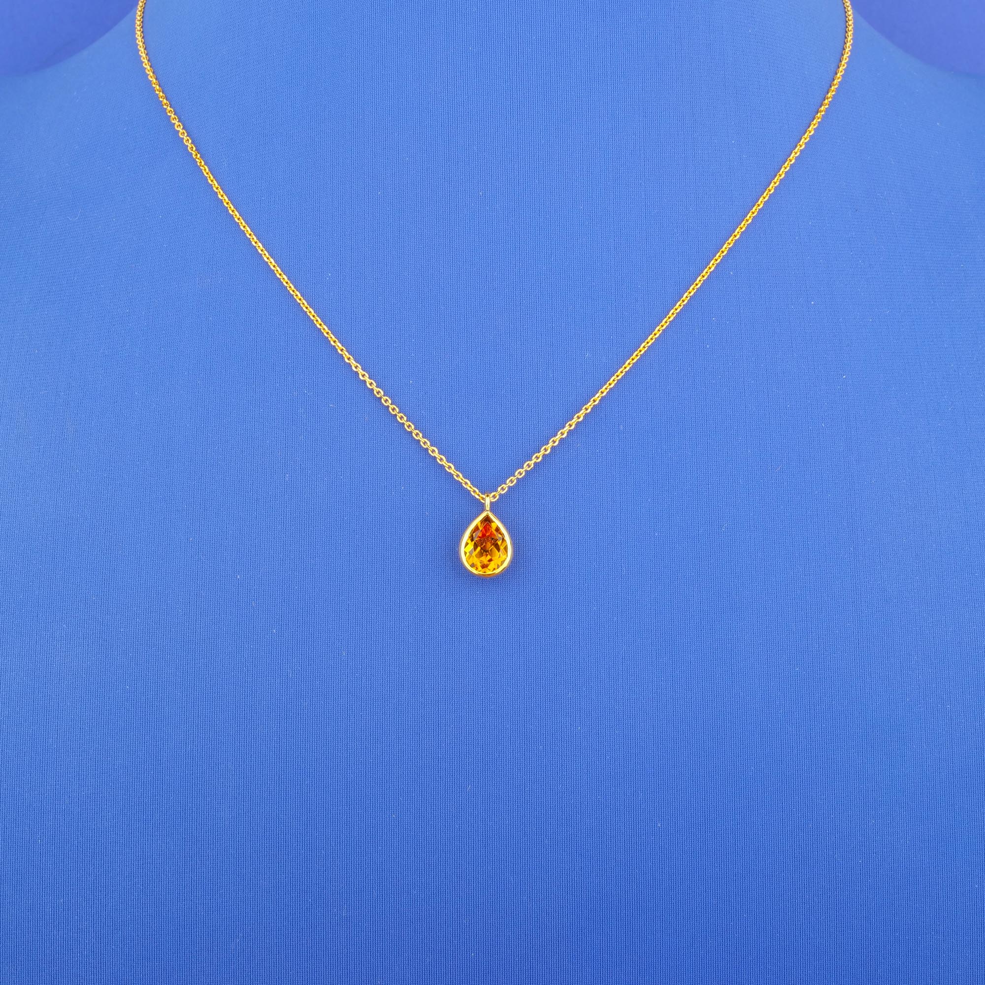 18K Yellow Gold Citrine Necklace