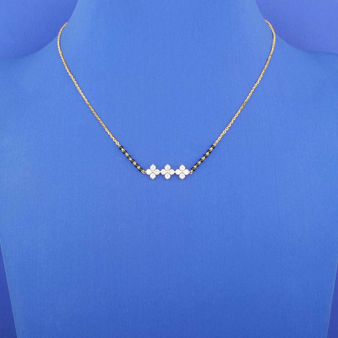 18K Yellow Gold Diamond Mangalsutra Necklace