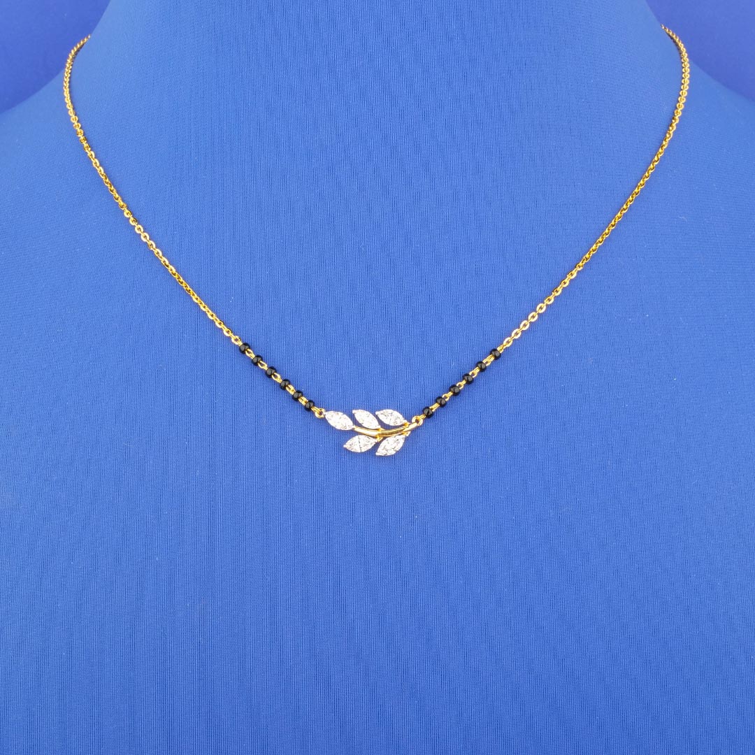 18K Yellow Gold Diamond Mangalsutra 'Vine' Necklace