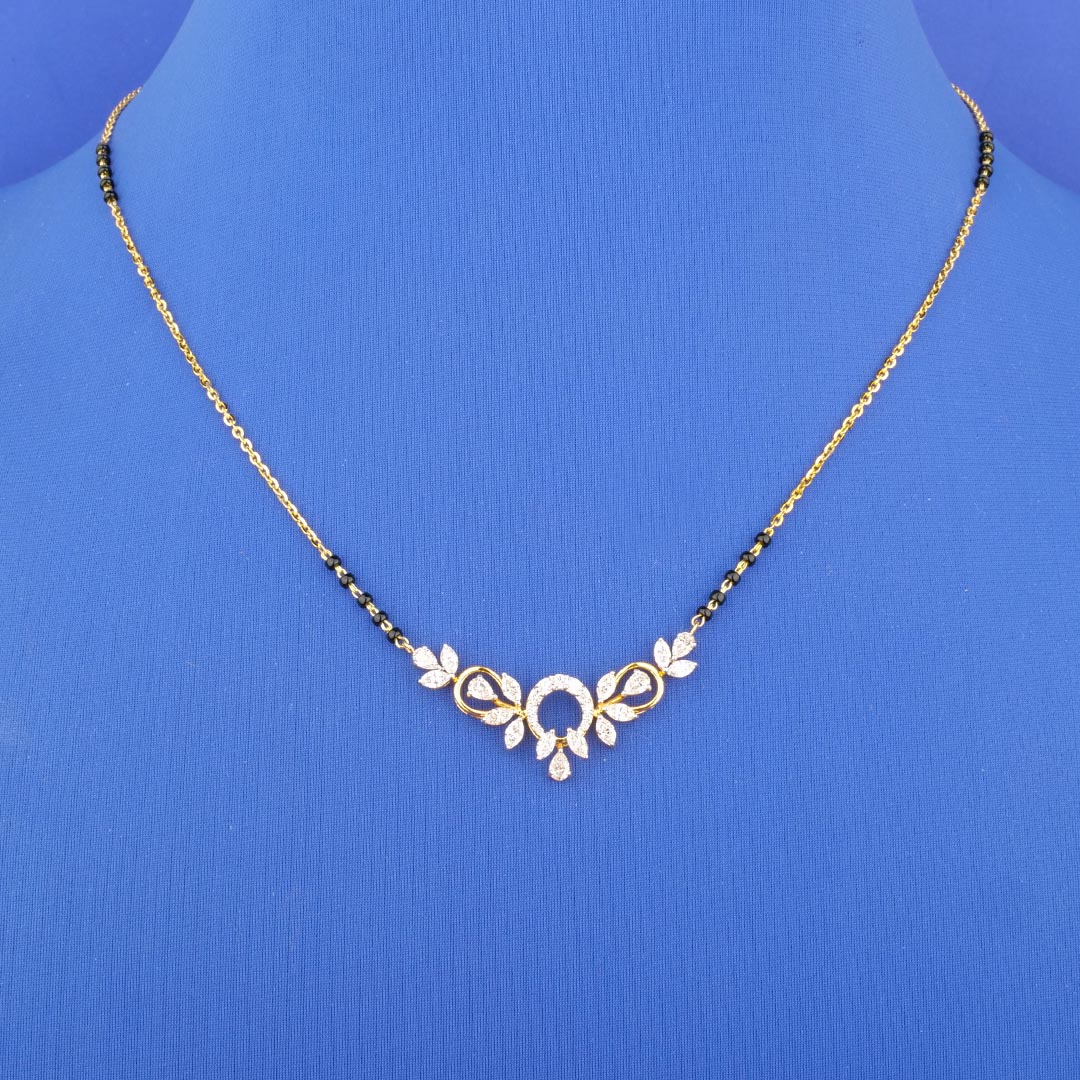 18K Yellow Gold Diamond Mangalsutra Necklace
