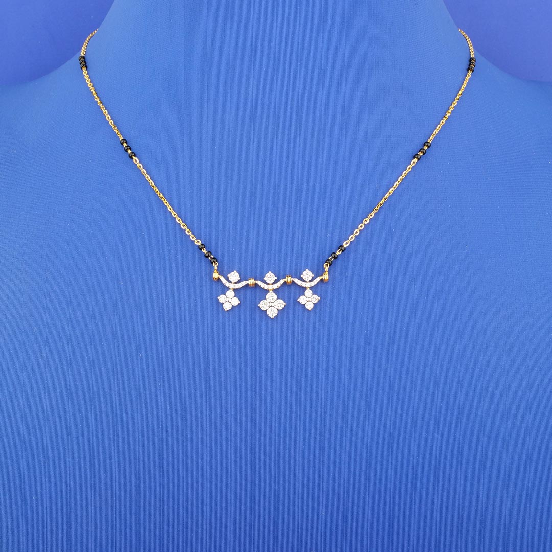 18K Yellow Gold Diamond Mangalsutra Necklace