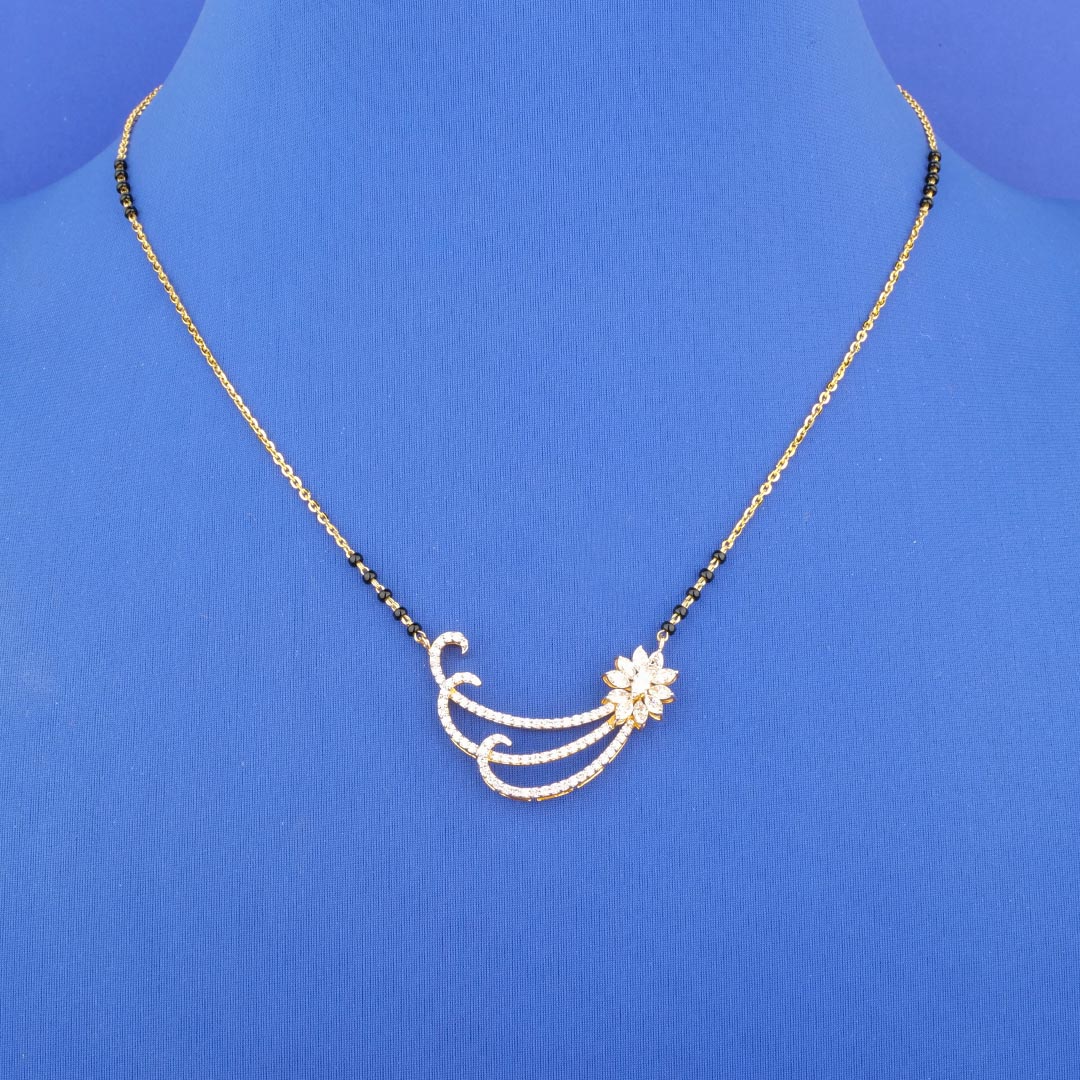 18K Yellow Gold Diamond Mangalsutra Necklace