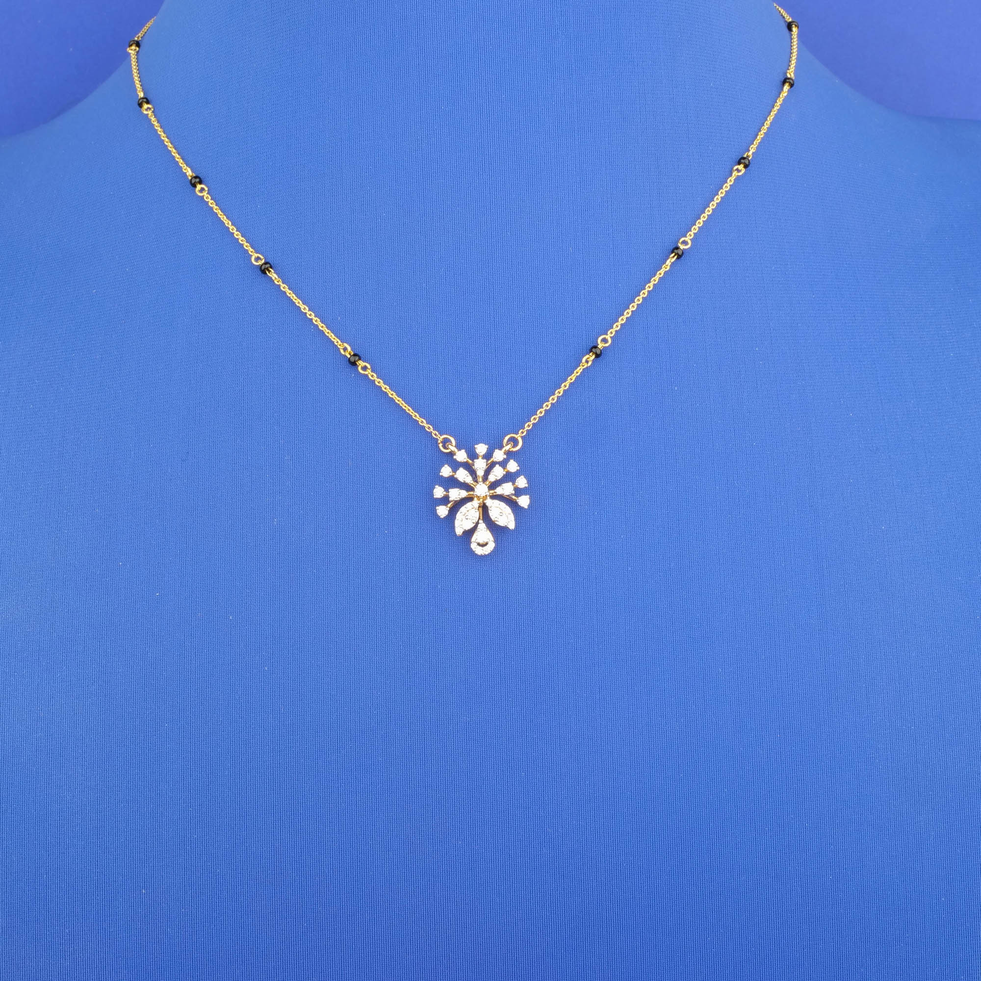 18K Yellow Gold Diamond Mangalsutra Necklace