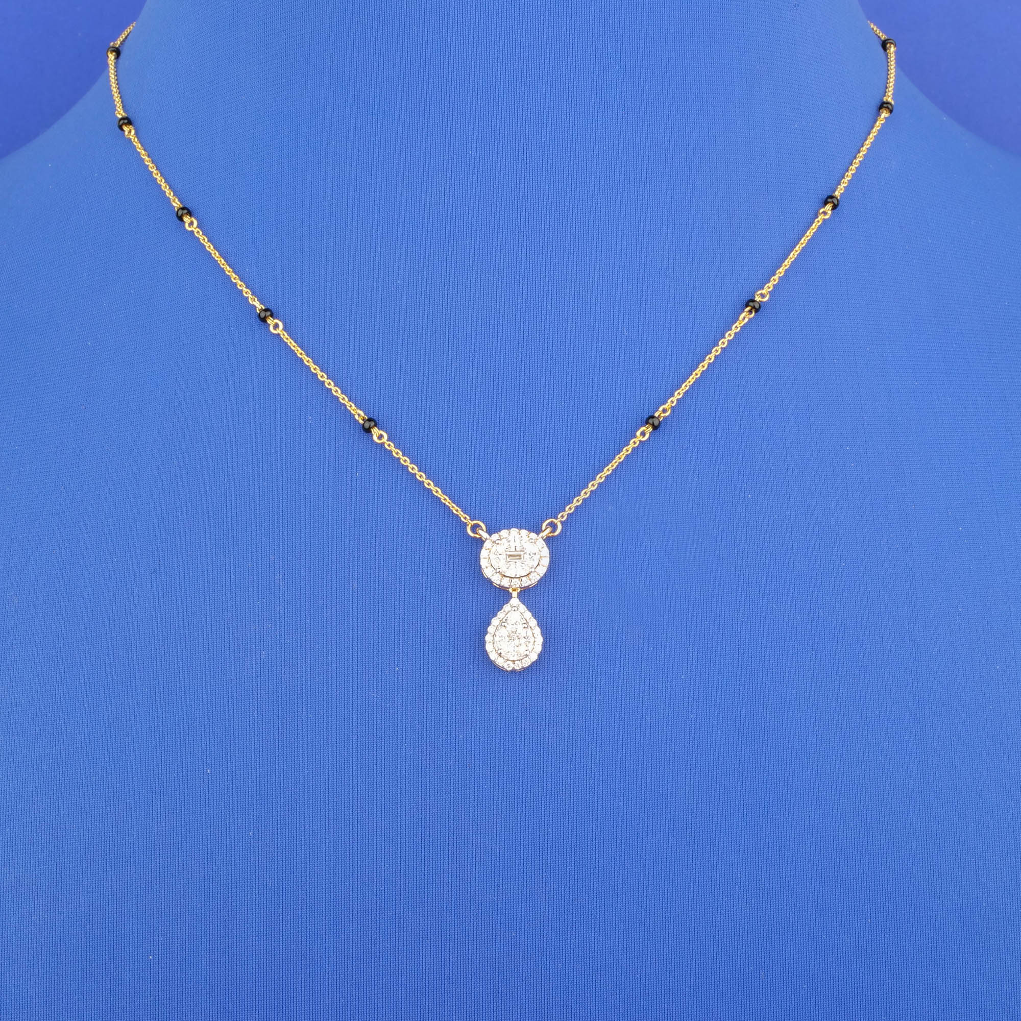 18K Yellow Gold Diamond Mangalsutra Necklace