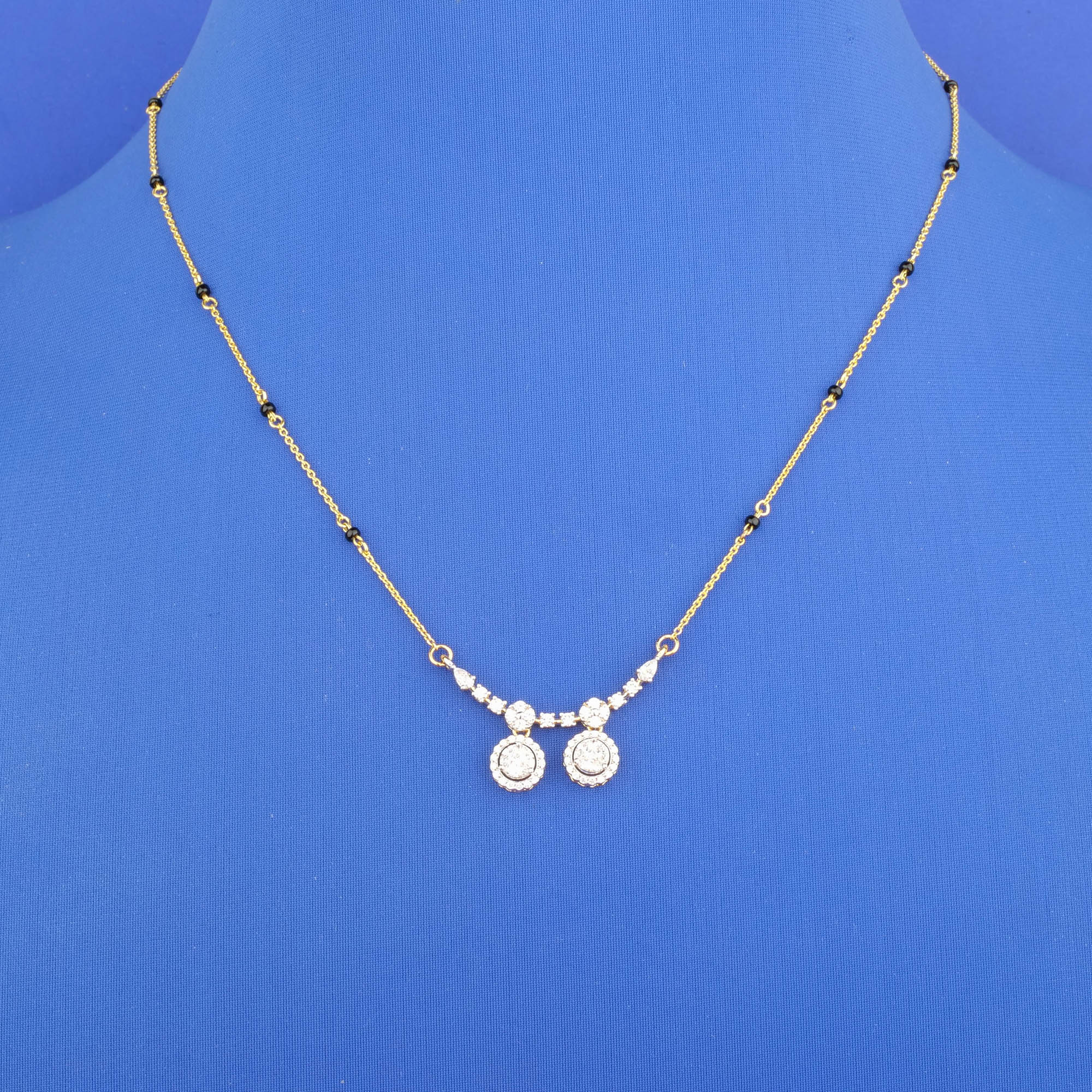 18K Yellow Gold Diamond Mangalsutra Necklace