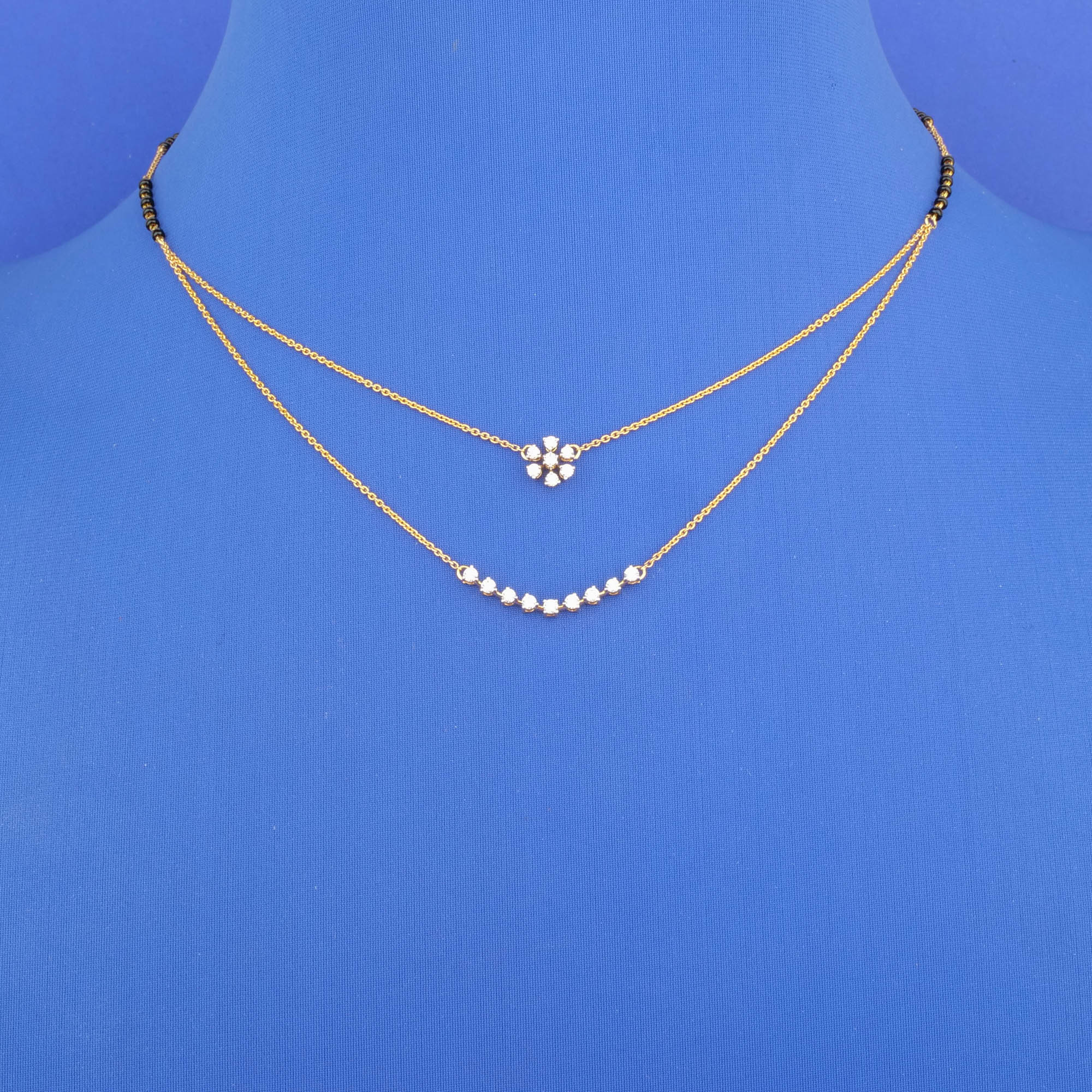 18K Yellow Gold Diamond Mangalsutra Necklace