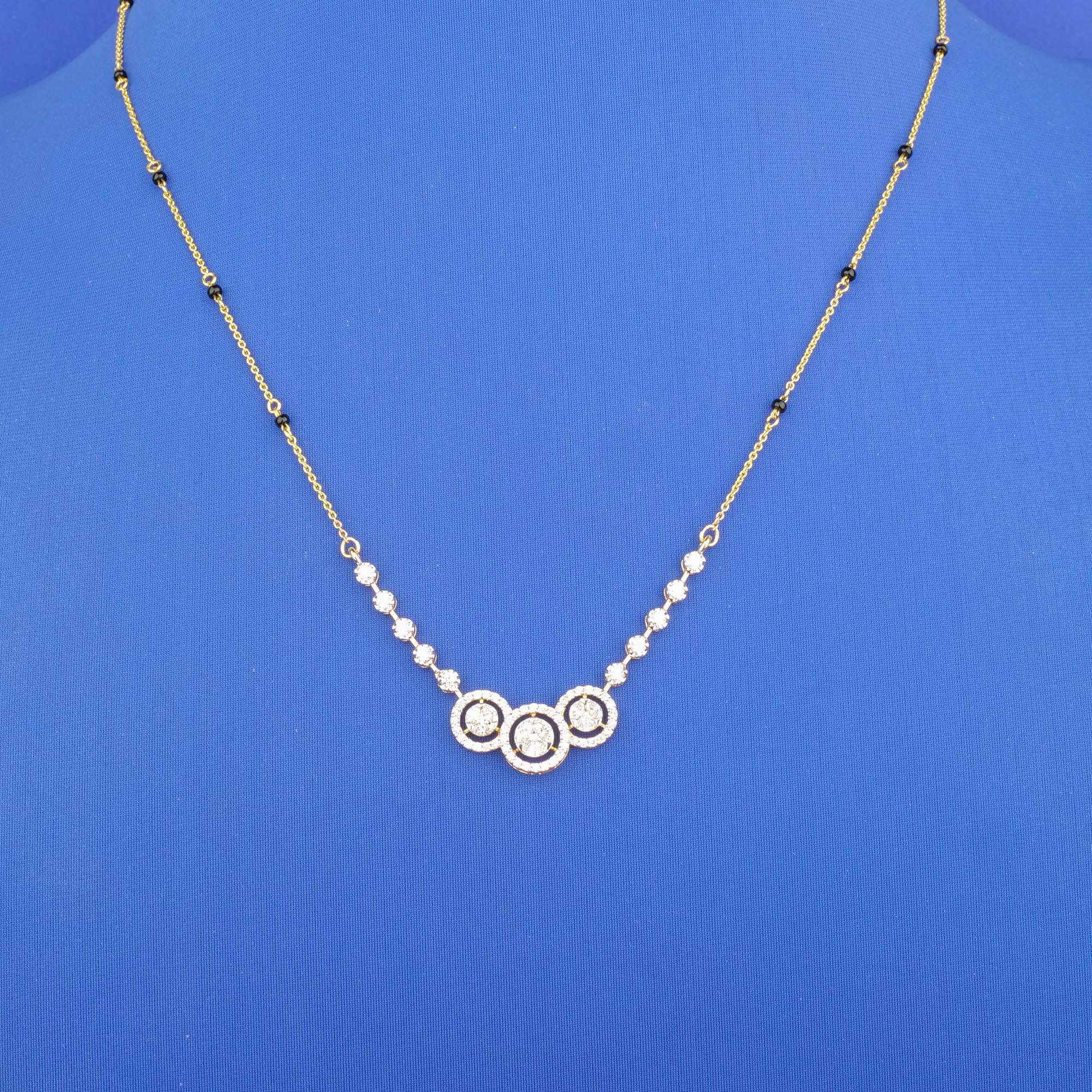 18K Yellow Gold Diamond Mangalsutra Necklace