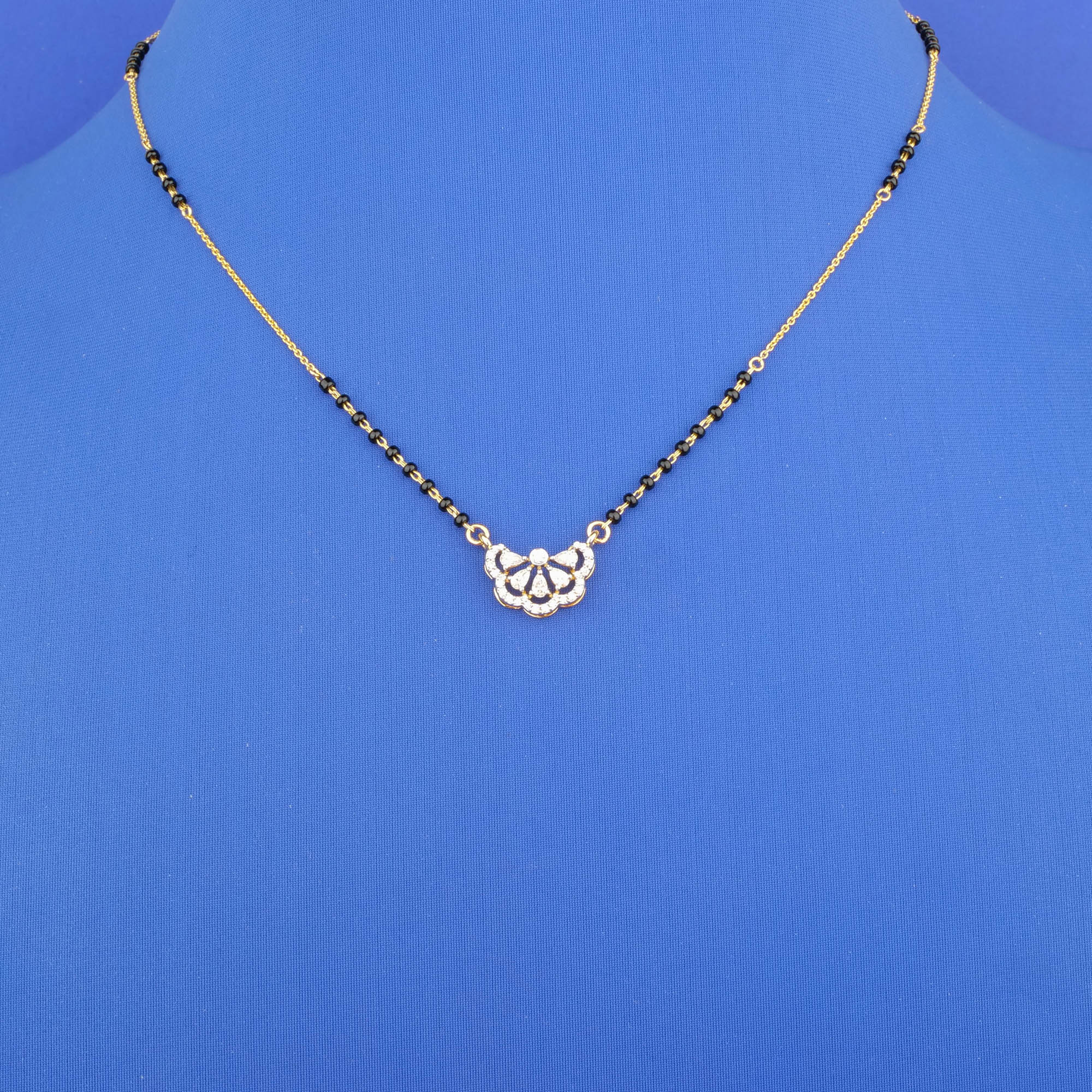 18K Yellow Gold Diamond Mangalsutra Necklace