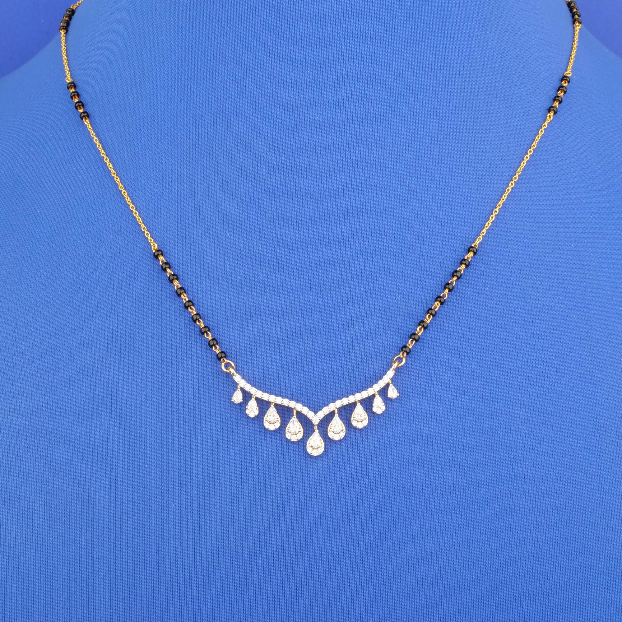 18K Yellow Gold Diamond Mangalsutra Necklace
