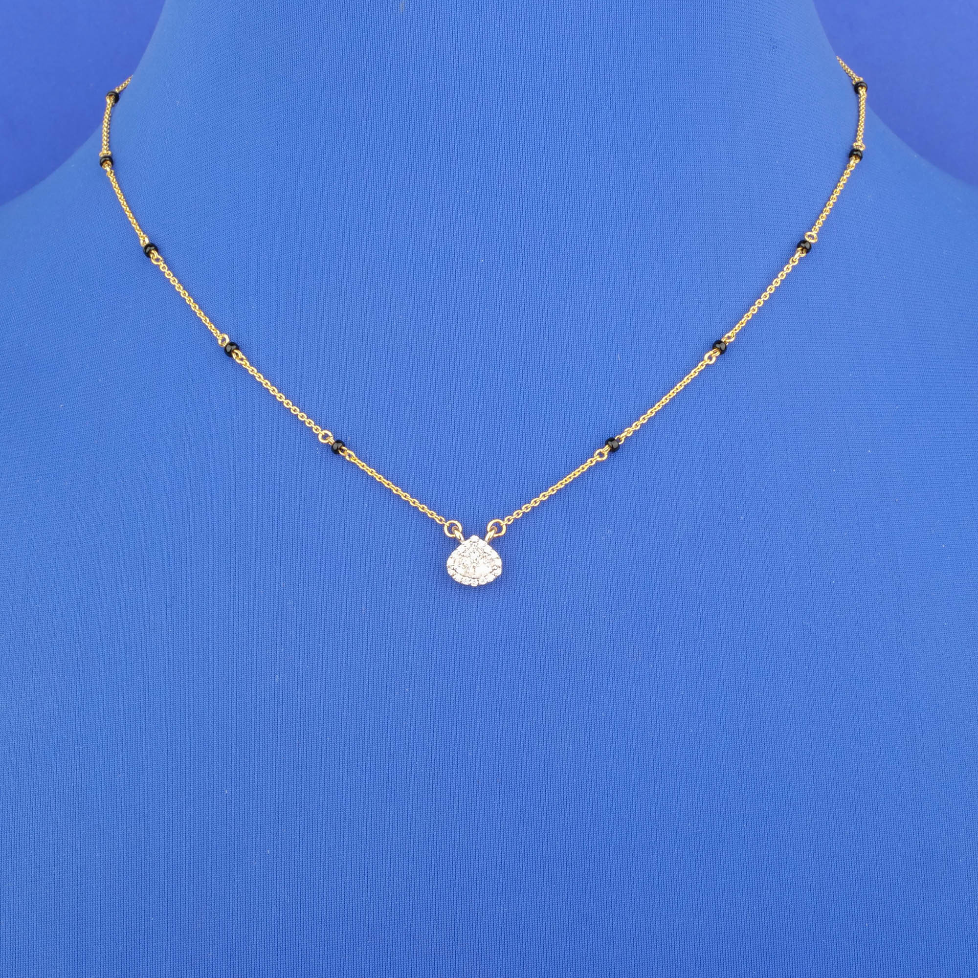 18K Yellow Gold Diamond Mangalsutra Necklace