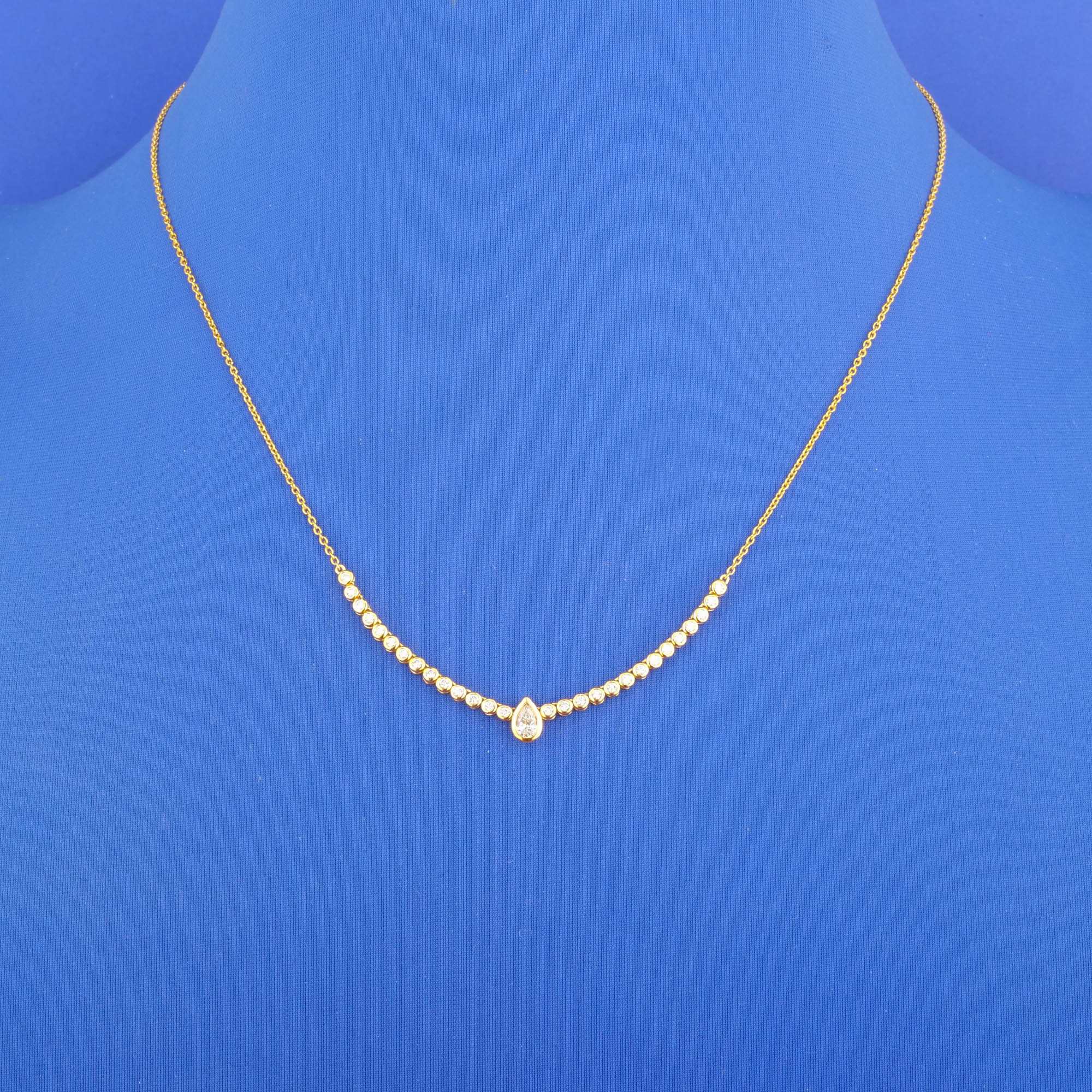 18K Yellow Gold Diamond 'Mixed-shape' Necklace