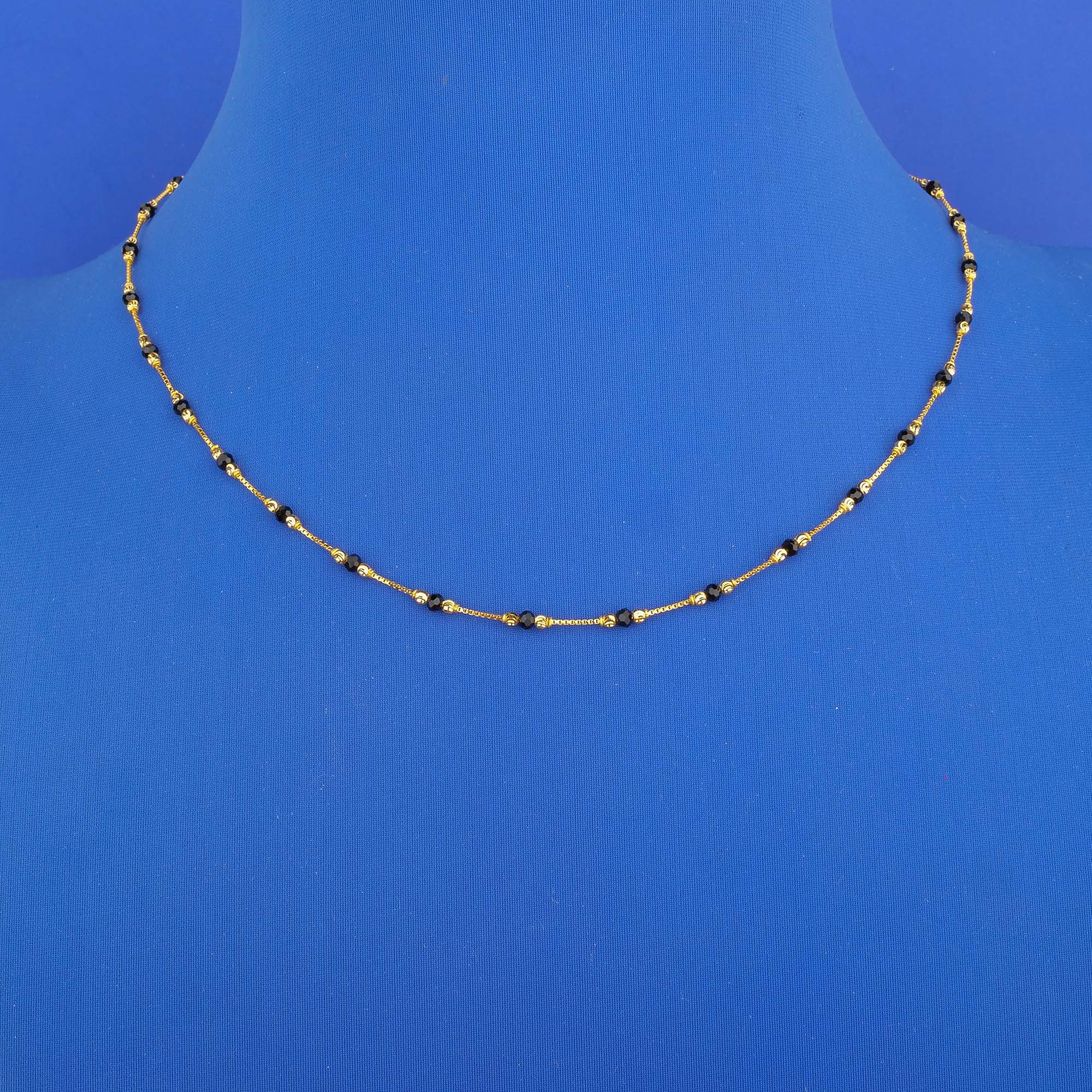 18K Yellow Gold Black Diamond 'Mangalsutra' Chain/Necklace