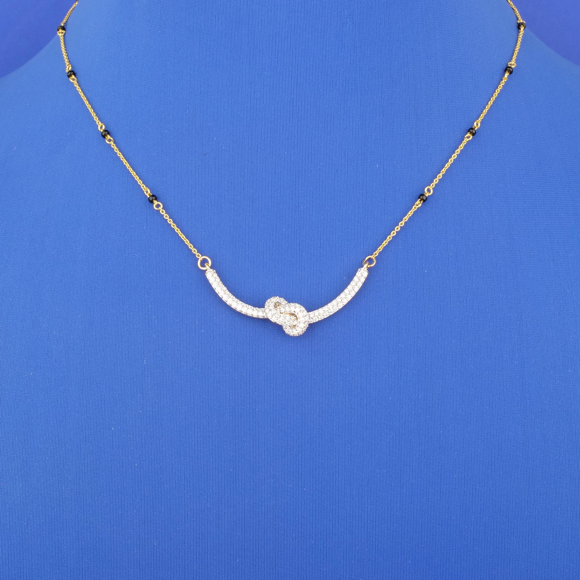 18K Yellow Gold Diamond 'Knot' Mangalsutra Necklace