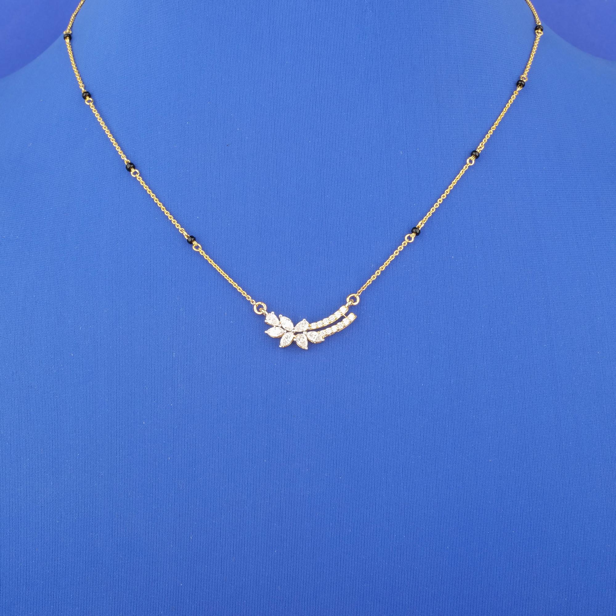 18K Yellow Gold Diamond Mangalsutra Necklace