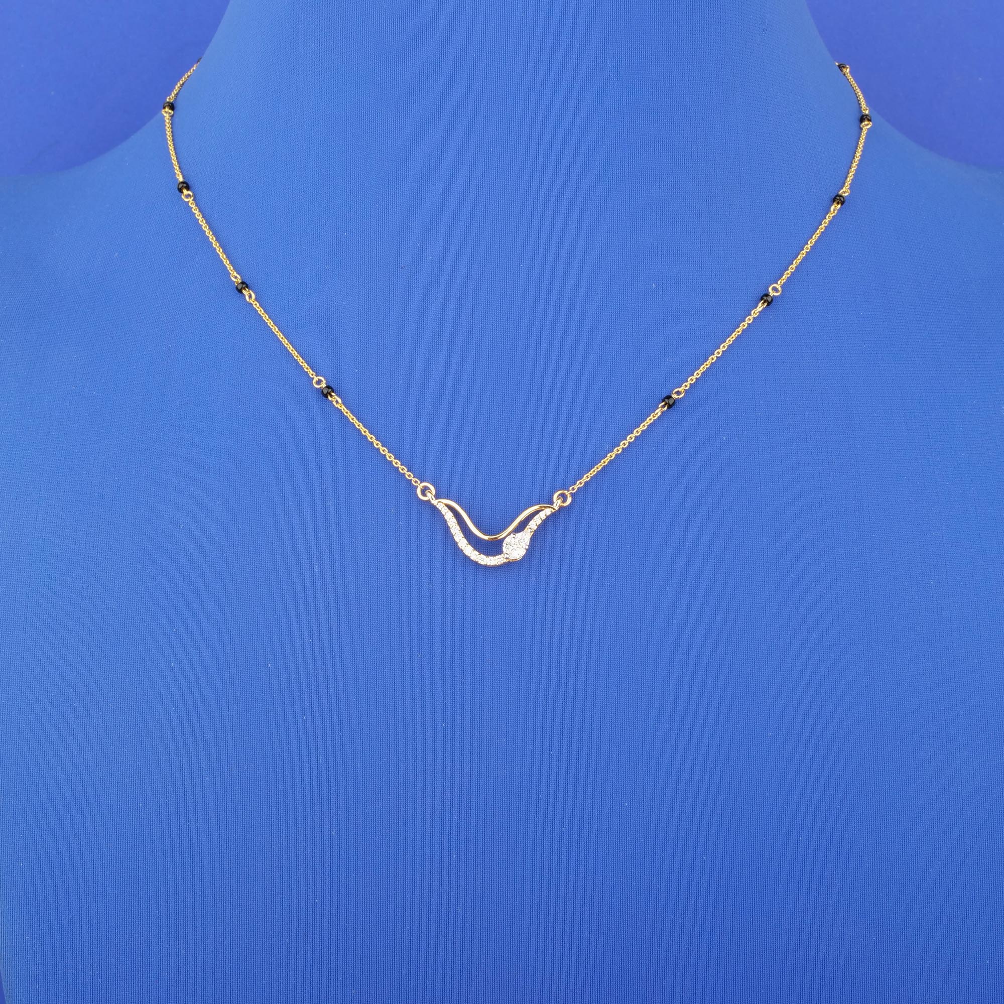 18K Yellow Gold Diamond Mangalsutra Necklace