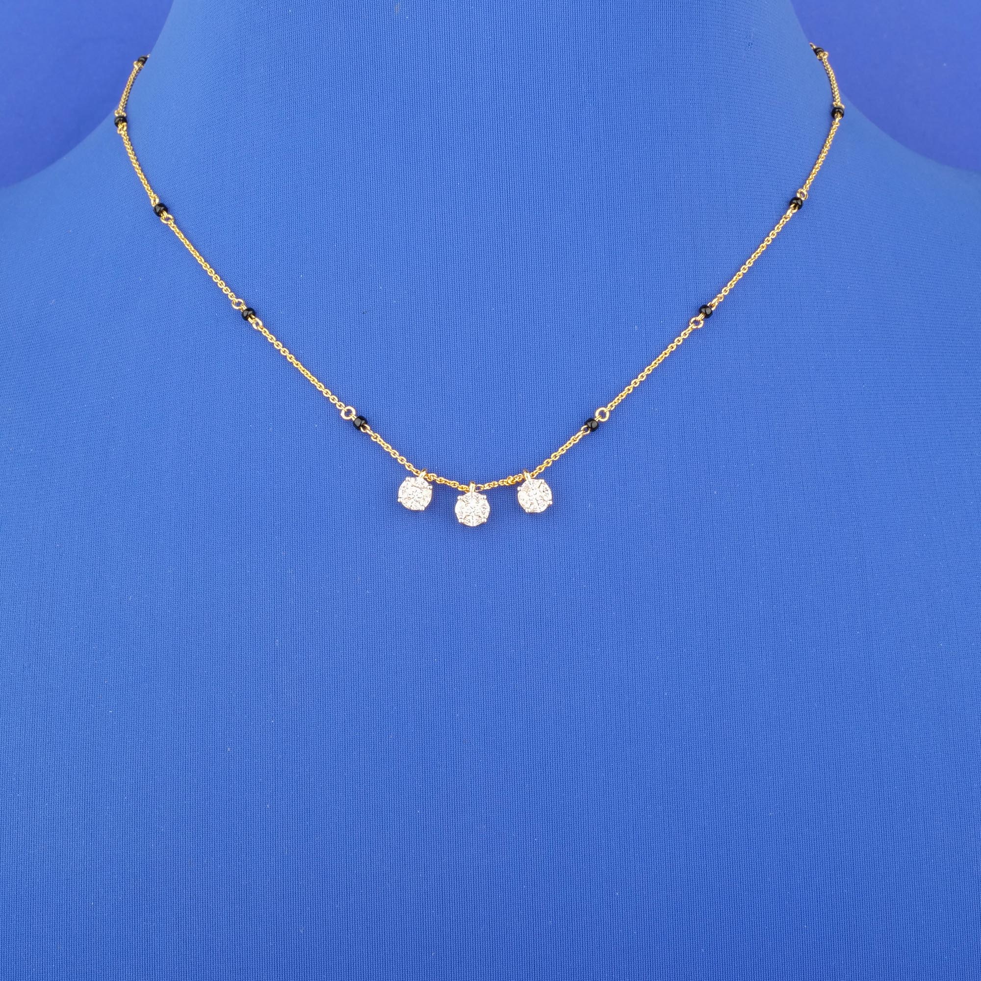 18K Yellow Gold Diamond Mangalsutra Necklace