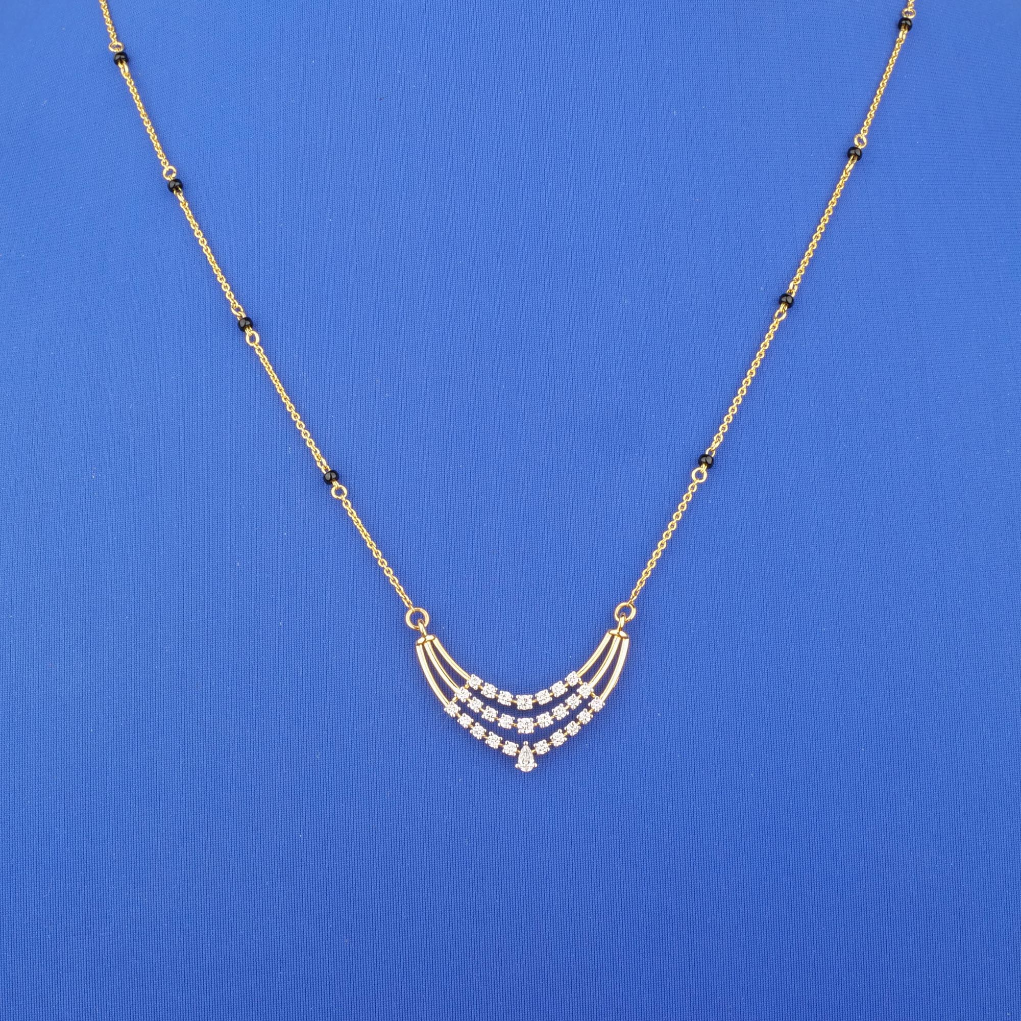 18K Yellow Gold Diamond Mangalsutra Necklace