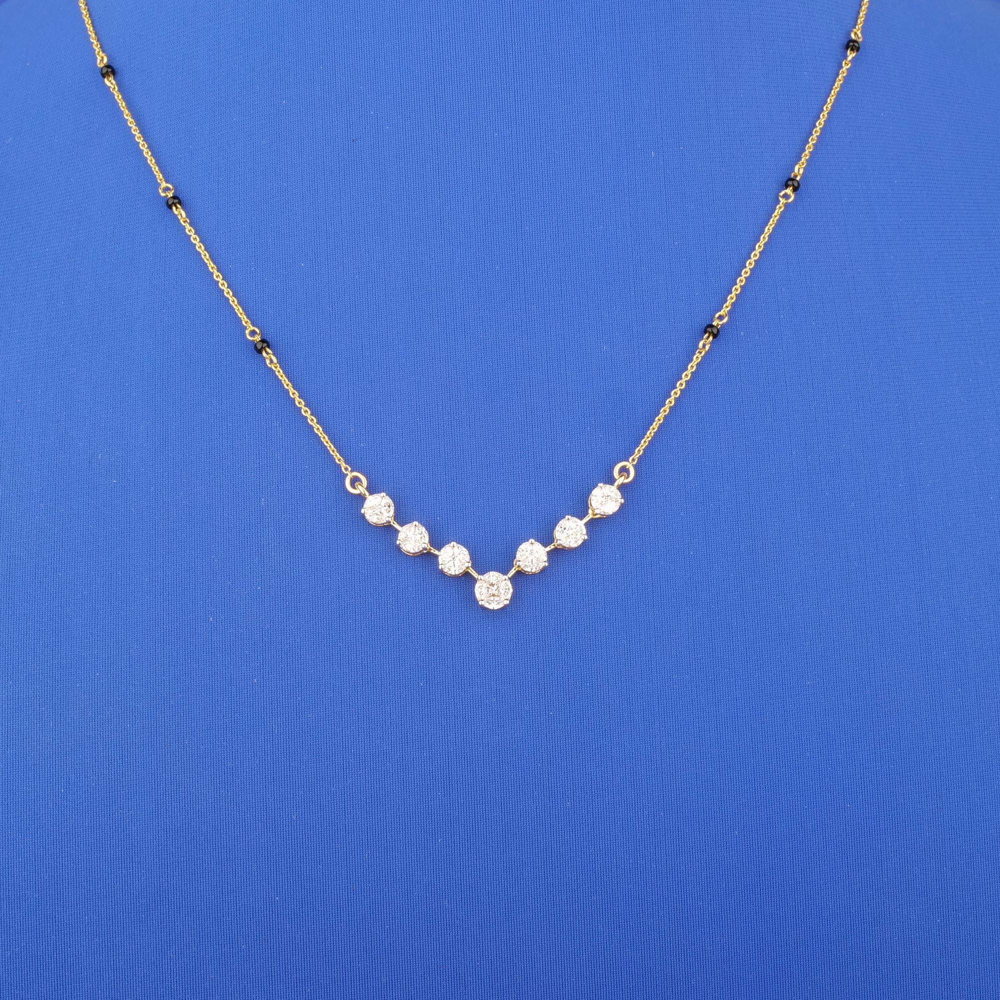 18K Yellow Gold Diamond Mangalsutra Necklace
