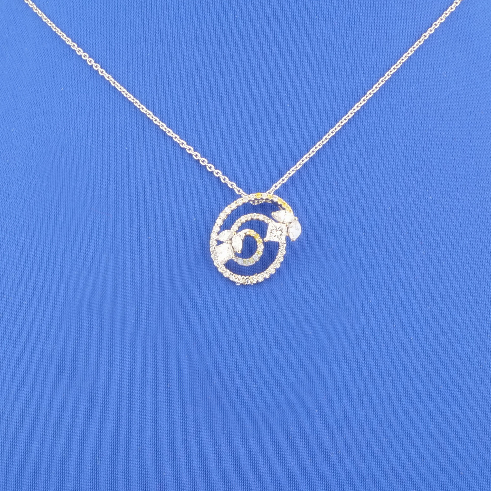 18K White Gold Dimond Pendant (chain not included)