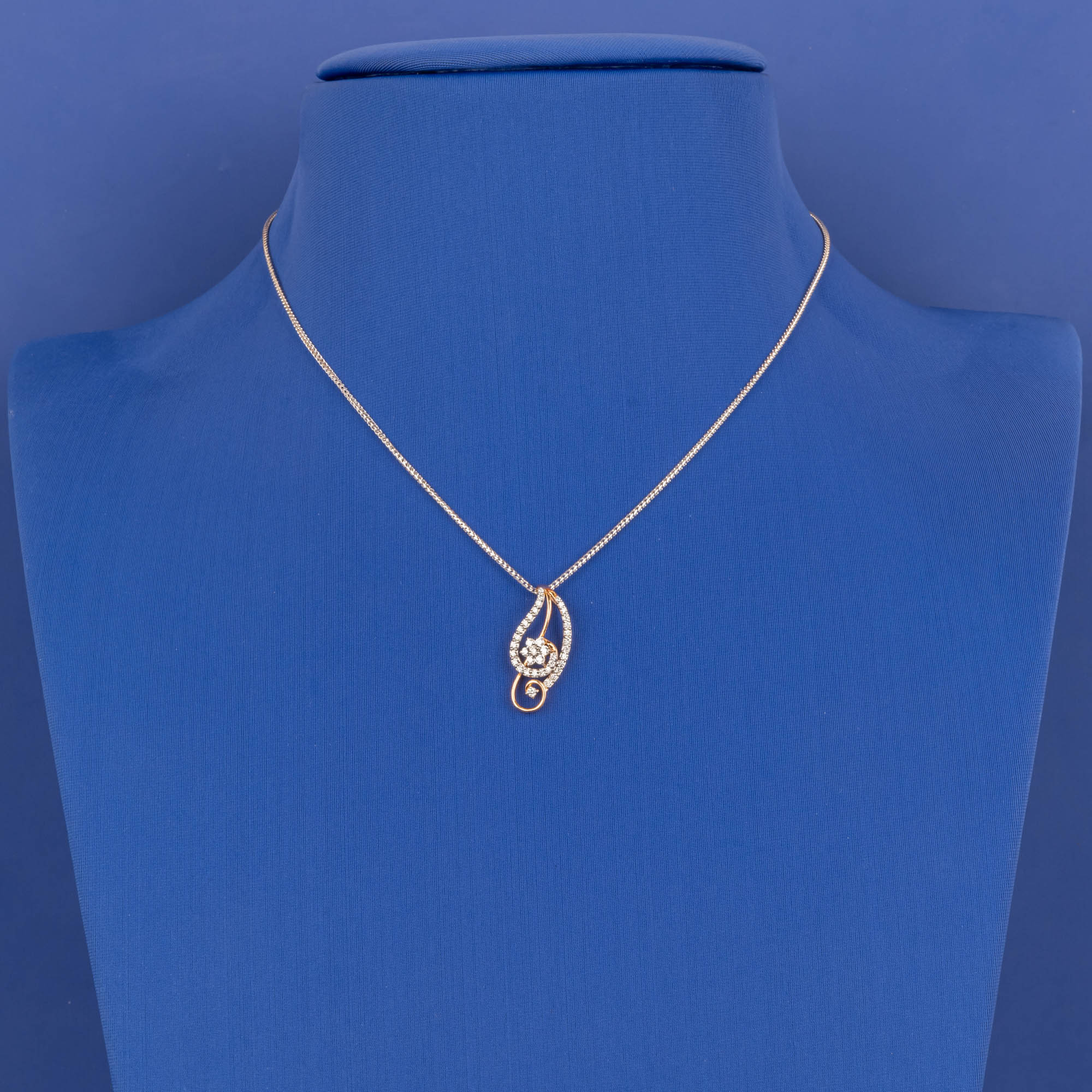 Rose Blush: Elegant 18K Rose Gold Diamond Pendant (chain not included)