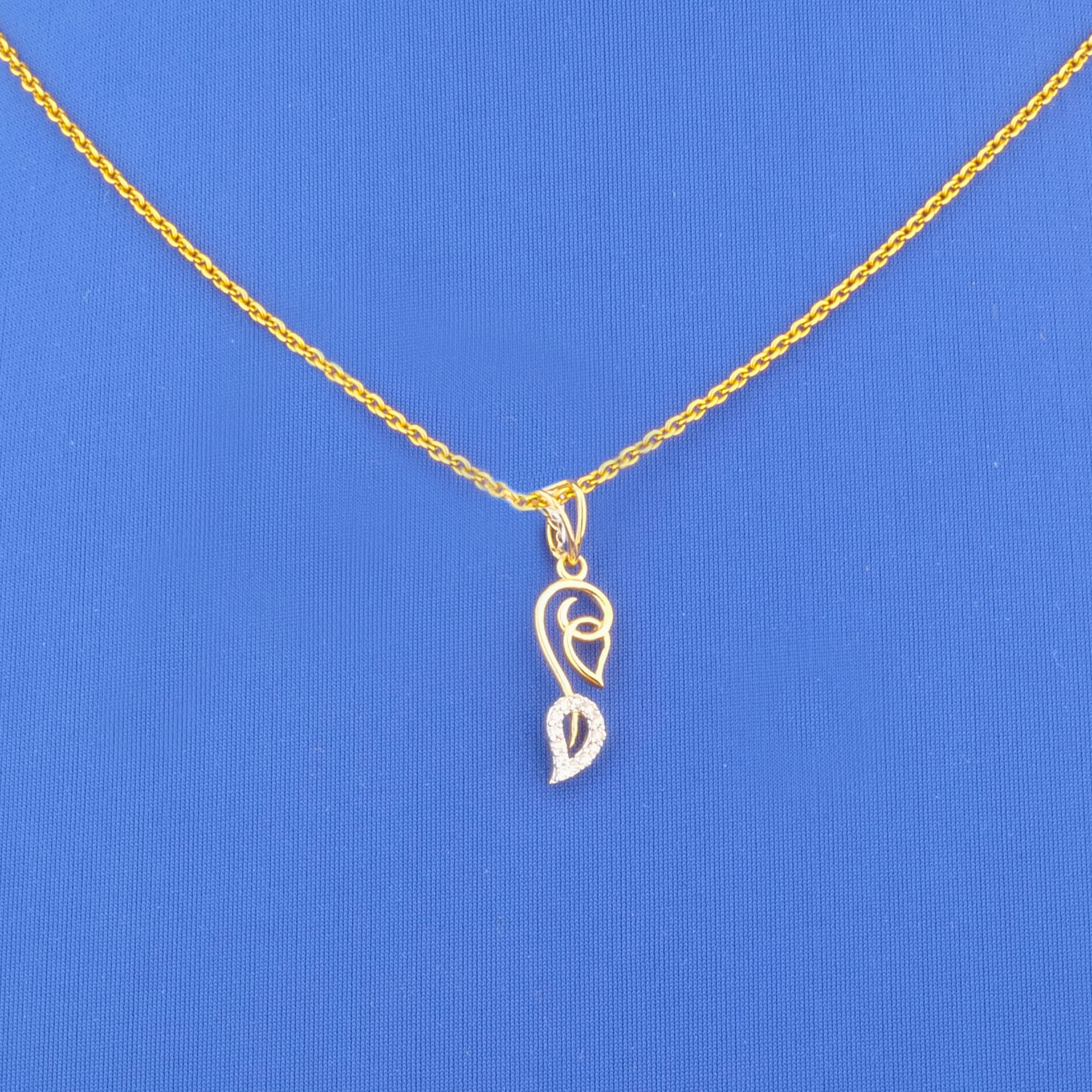 18K YG Diamond 'Leaf' Pendant (chain not included)