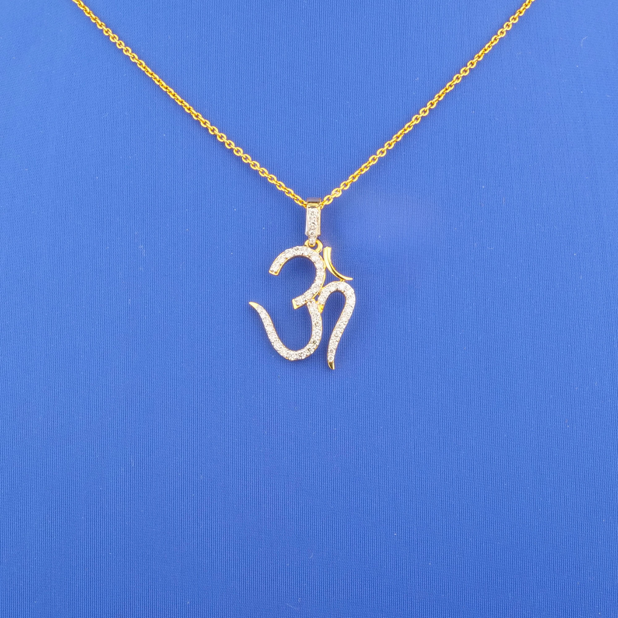 18K Yellow Gold Diamond 'Om' Pendant (chain not included)