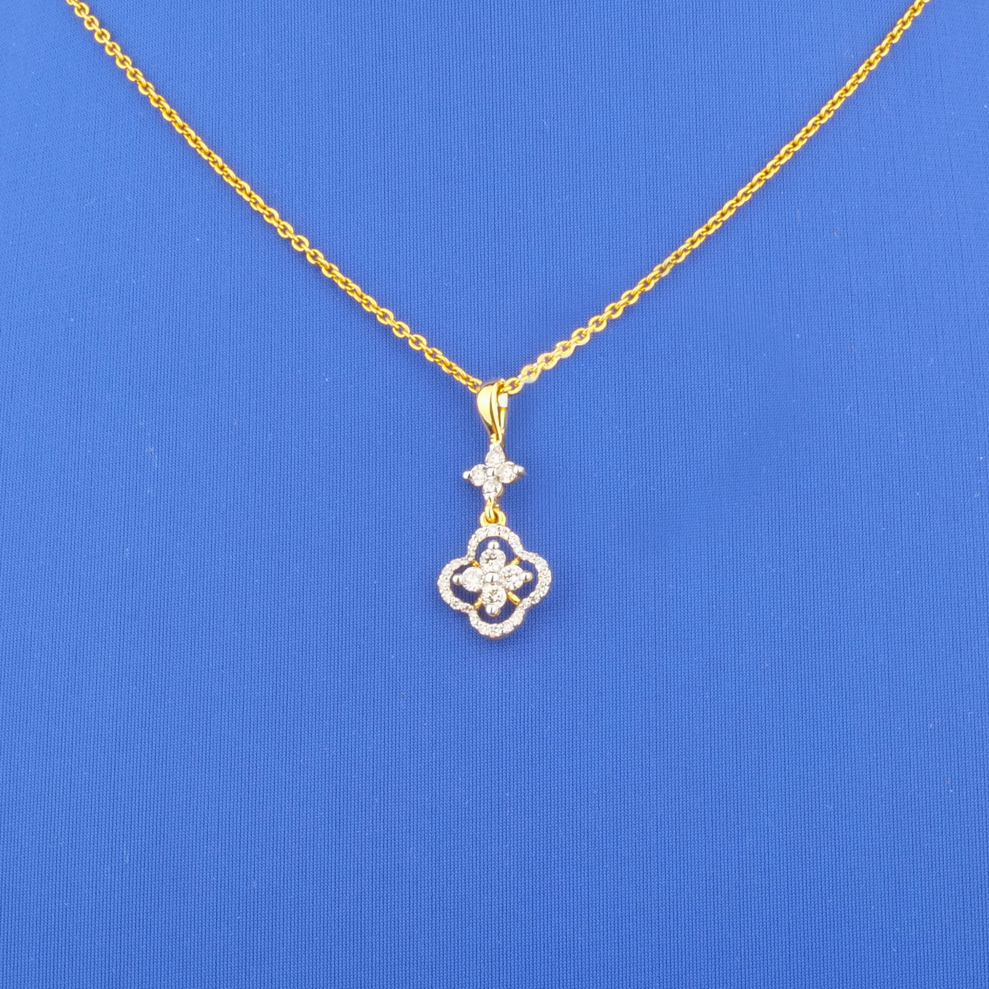 18K Yellow Gold Diamond Pendant (chain not included)