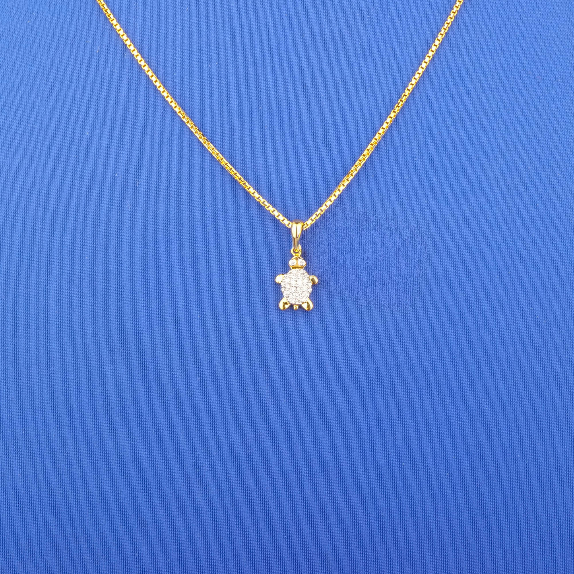 18K Yellow Gold Diamond 'Turtle' Pendant
