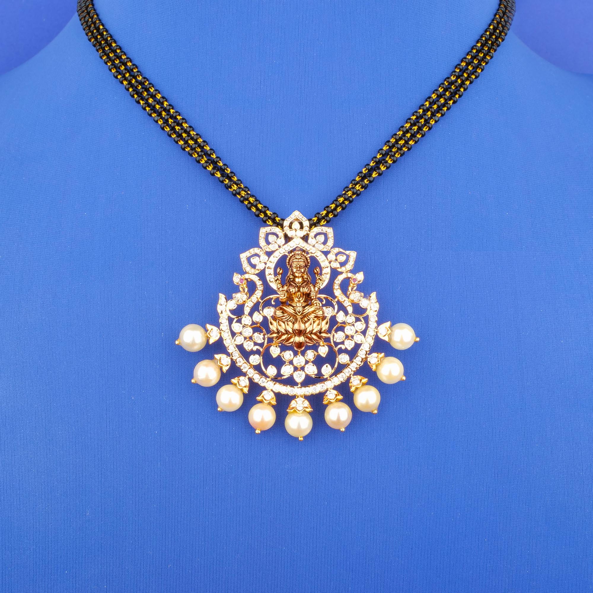18K Gold Diamond 'Lakshmi' South Sea Pearl Pendant