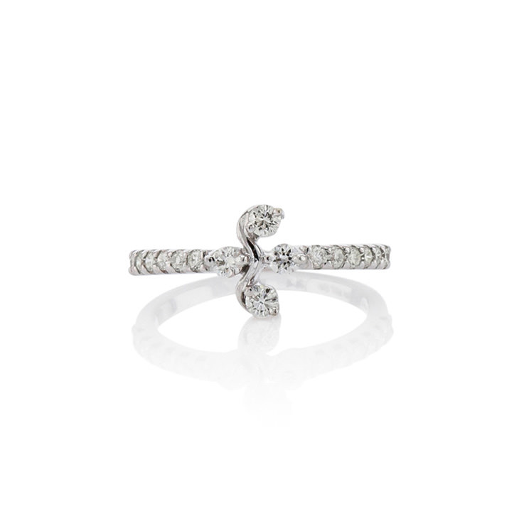 Whispering Elegance: Handmade 18K White Gold Diamond Ring