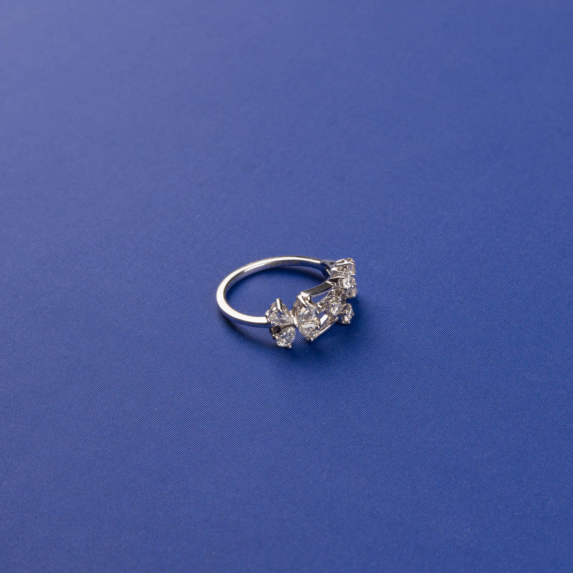 Whispers of Grace: Handmade 18K White Gold Diamond Ring