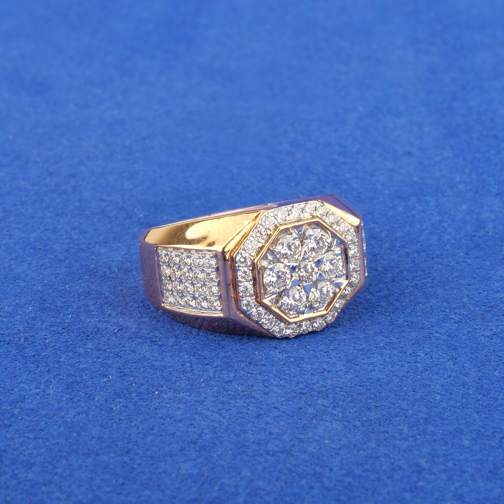 18K Rose Gold Diamond Men's Ring