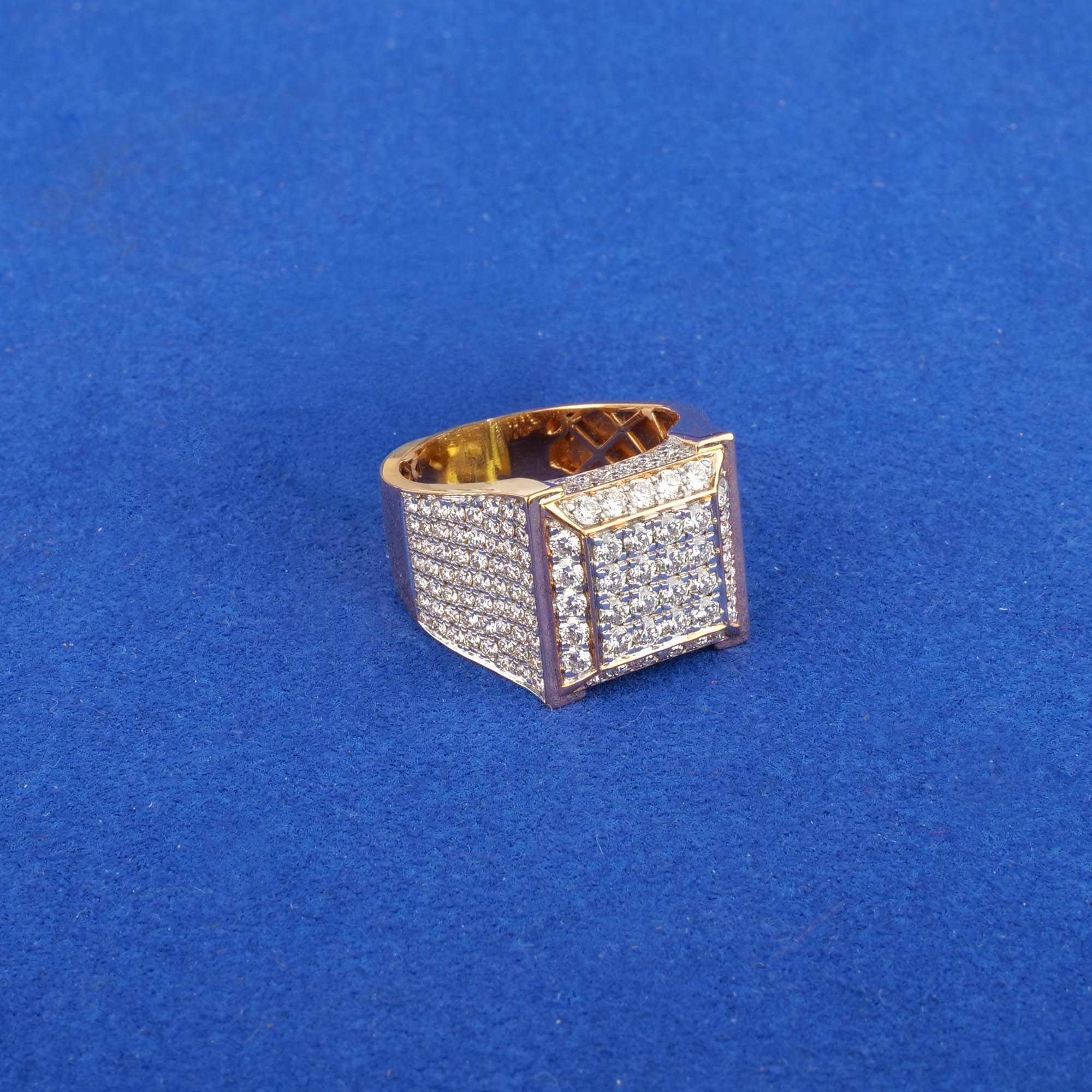 18K Rose Gold Diamond Men's Ring