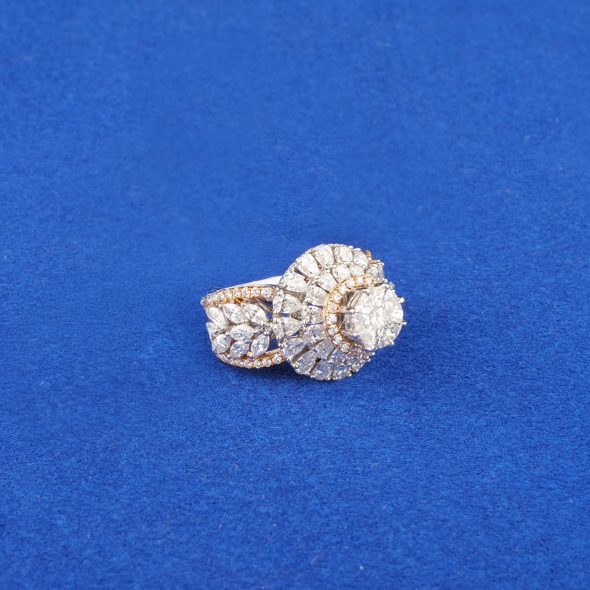 18K Rose Gold/White Gold Diamond Ring